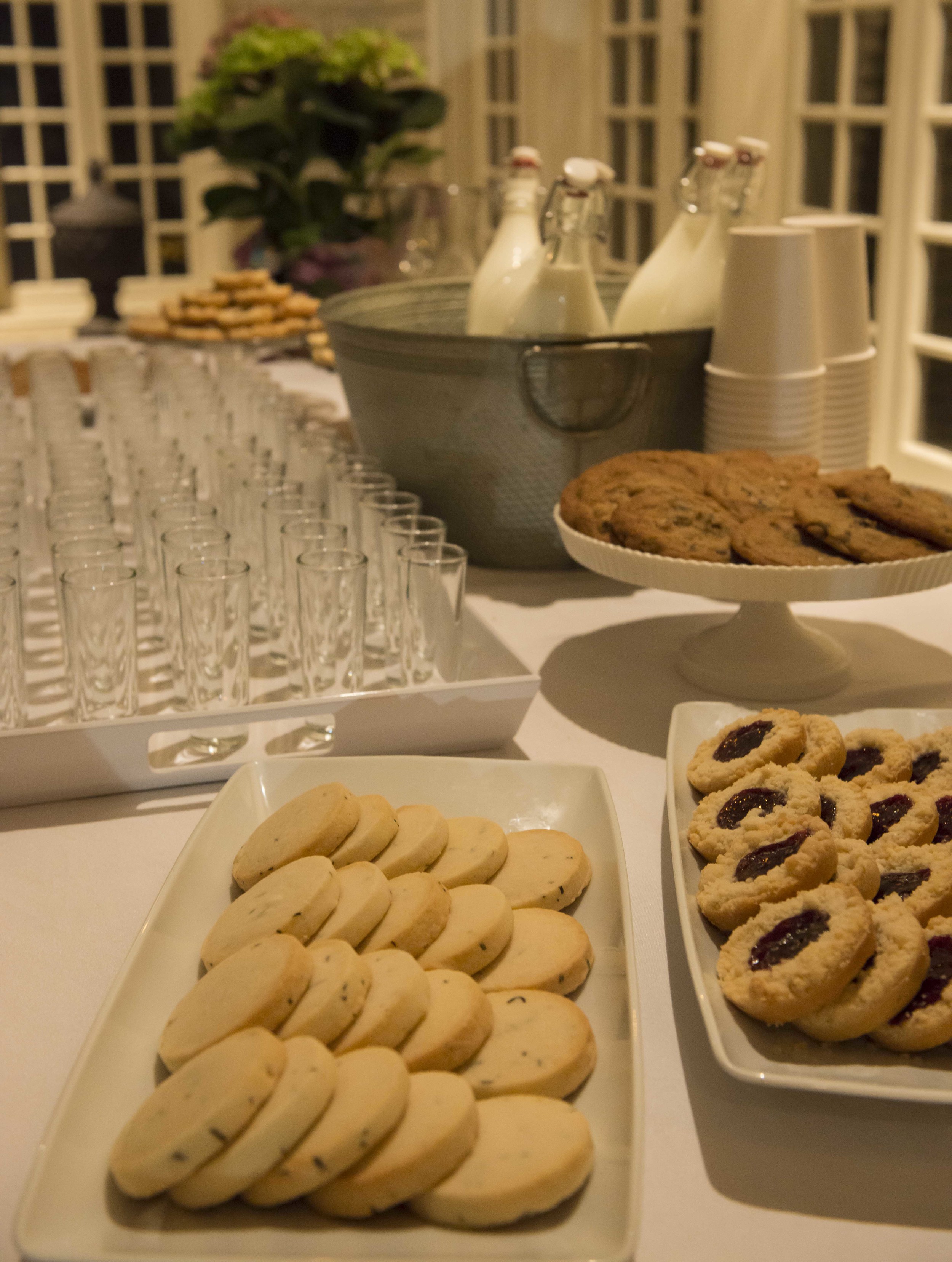 Baking Bandits provided Milk and Cookie Happy Hour after the readings and songs. 