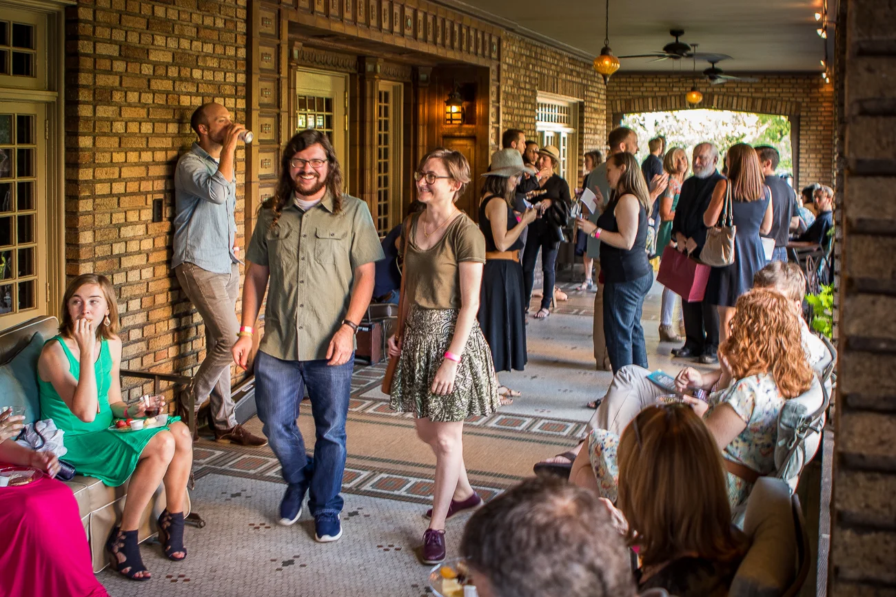 Be sure to come at 6 to enjoy appetizers, wine and beer on the most beautiful patio in Birmingham. Program begins at 7 p.m. Intermission features Church Street Coffee and Books break-up cookies.