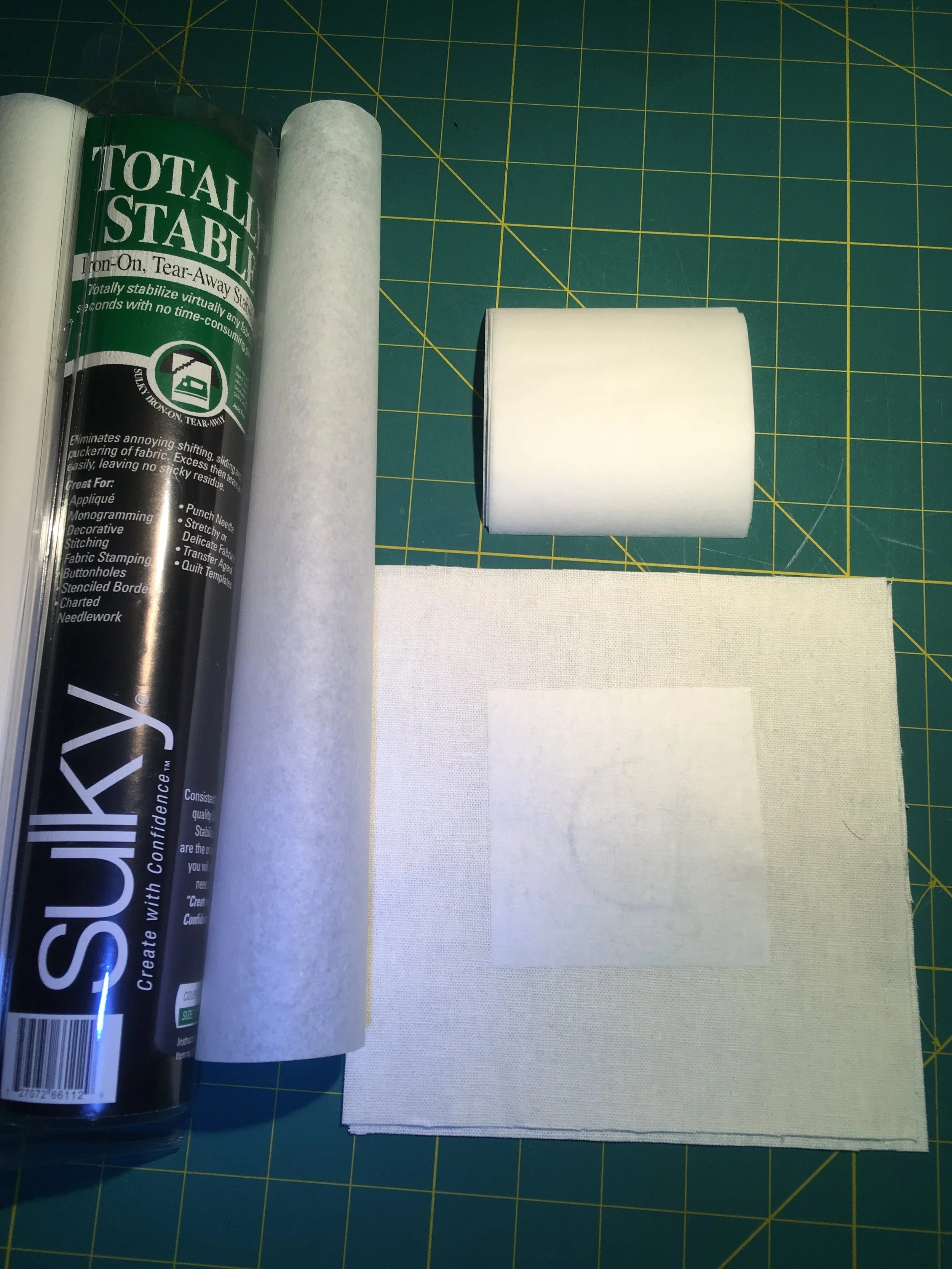 Iron on tear away stabilizer is AWESOME! Again, free marketing for Sulky.