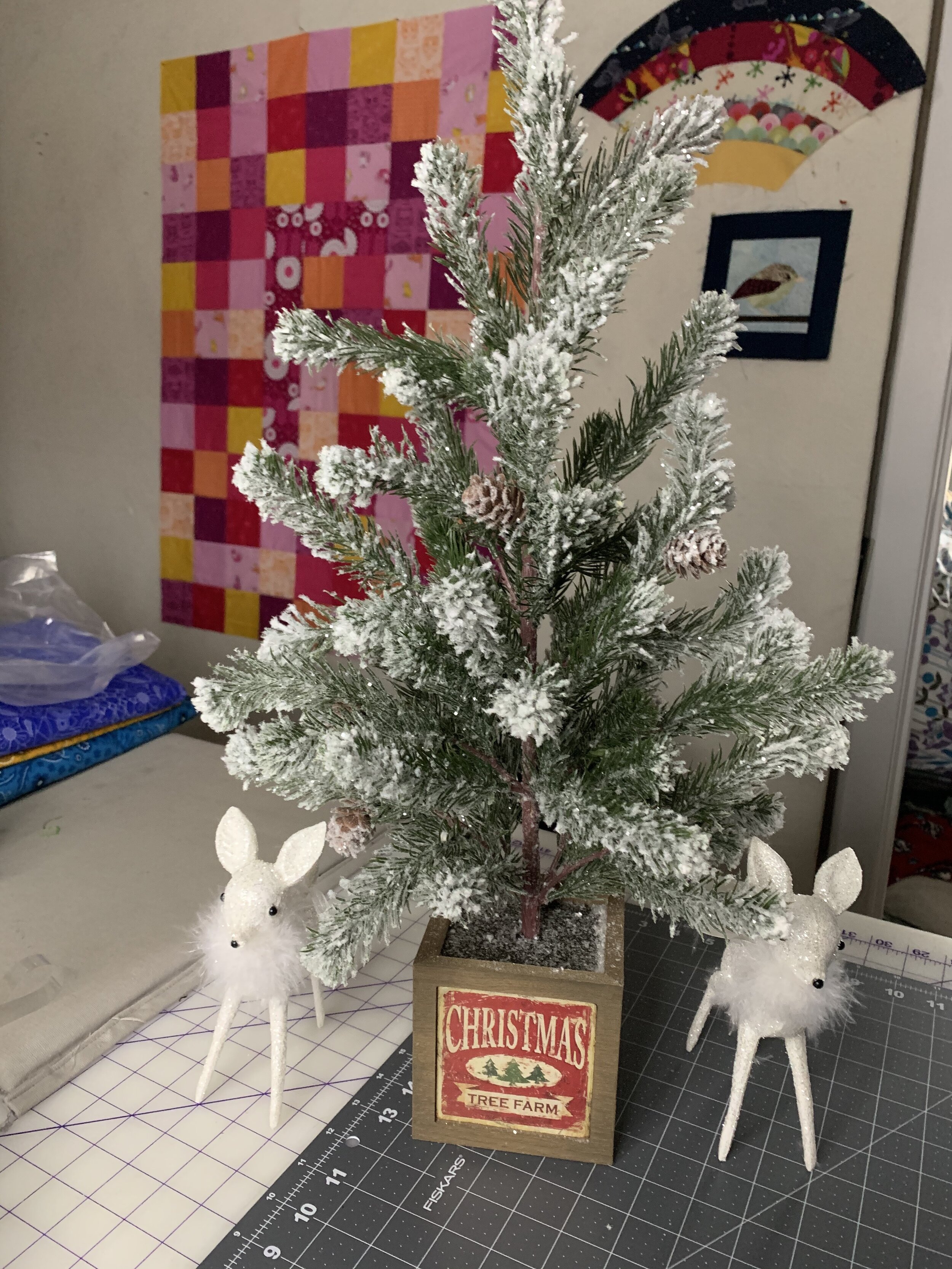 Mini Tree in my Sewing Studio