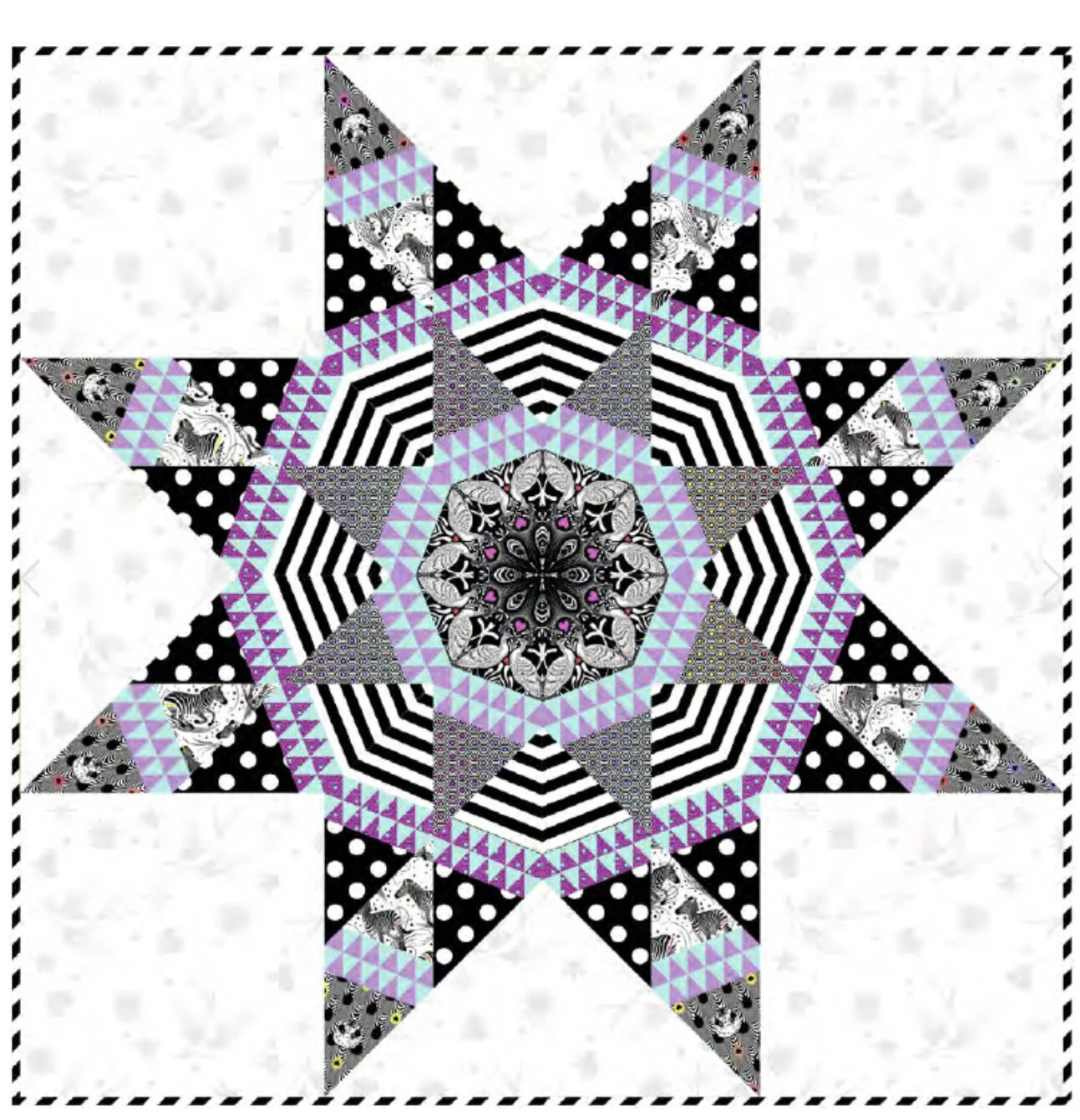 I pre-ordered this Tula Pink Radiant quilt kit with fabrics from her new collection “Linework”