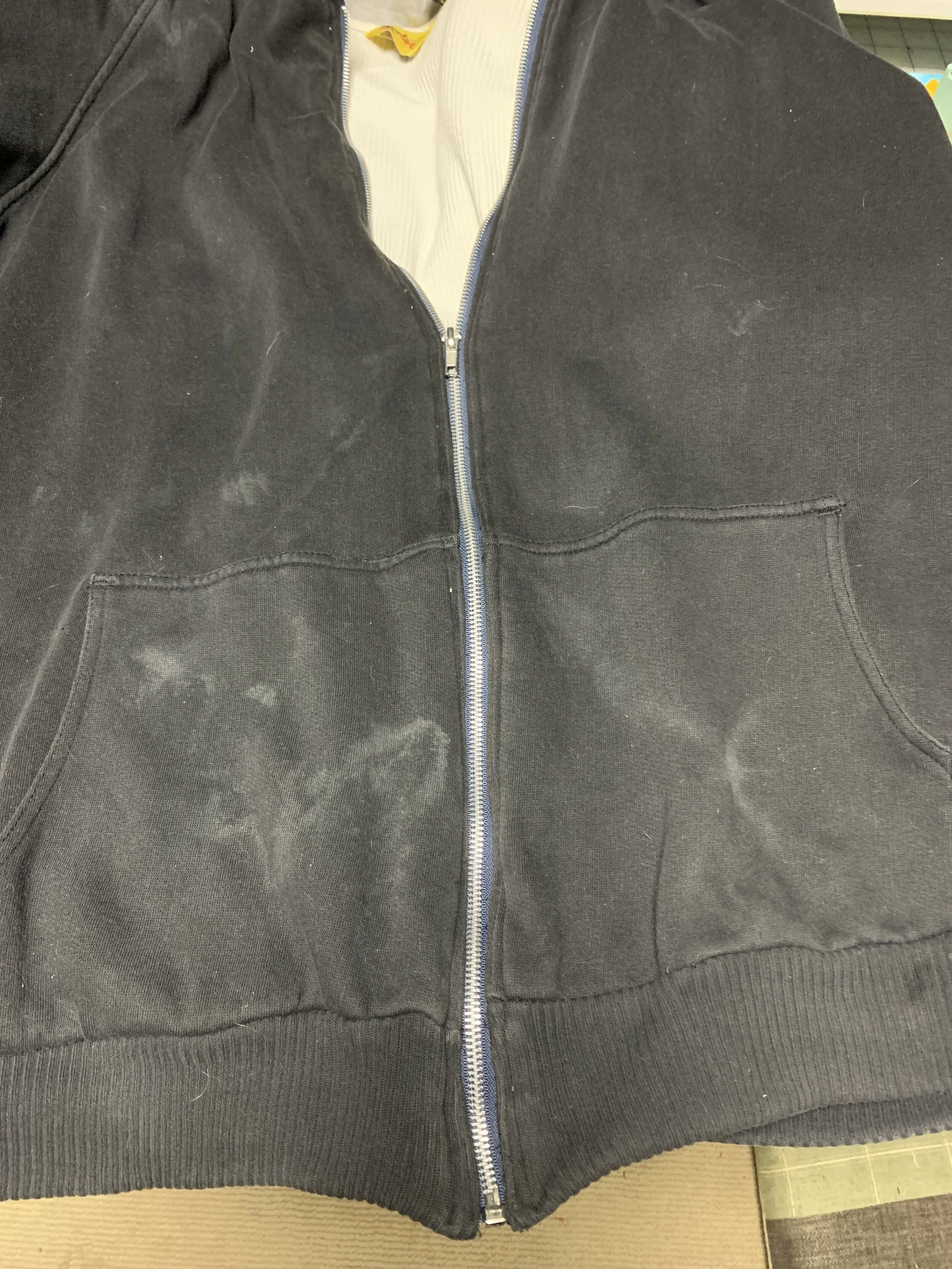 New zipper sewn into jacket