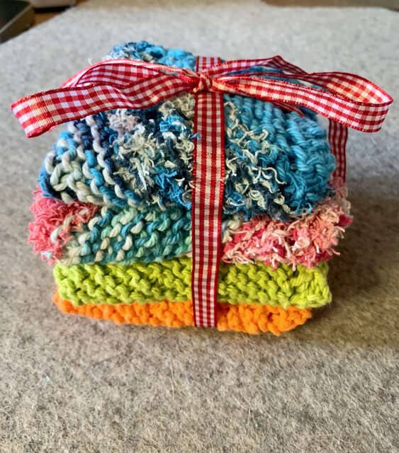 Knitted dishcloths gift for Mom