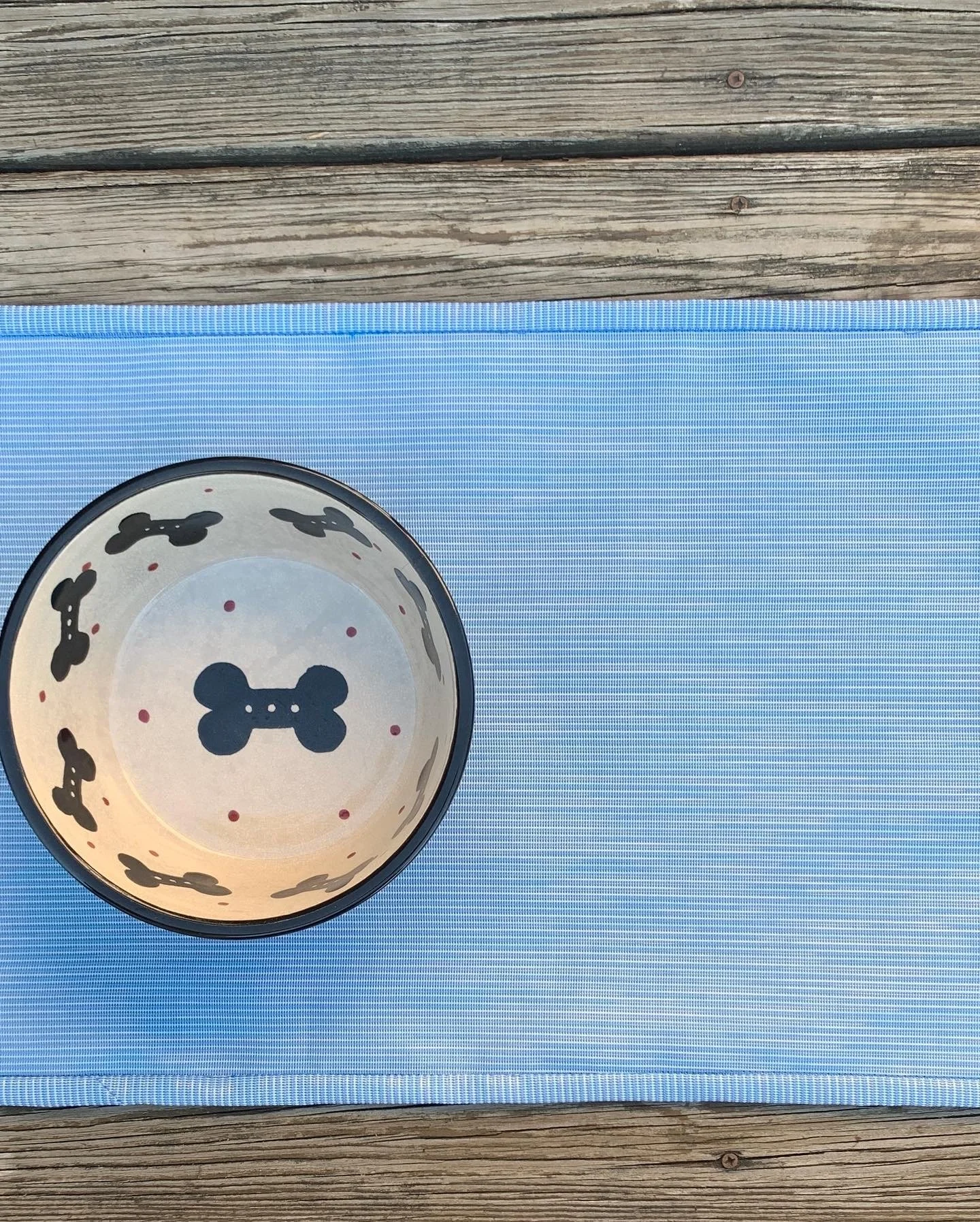 Dog Bowl Mat w/leftover fabric