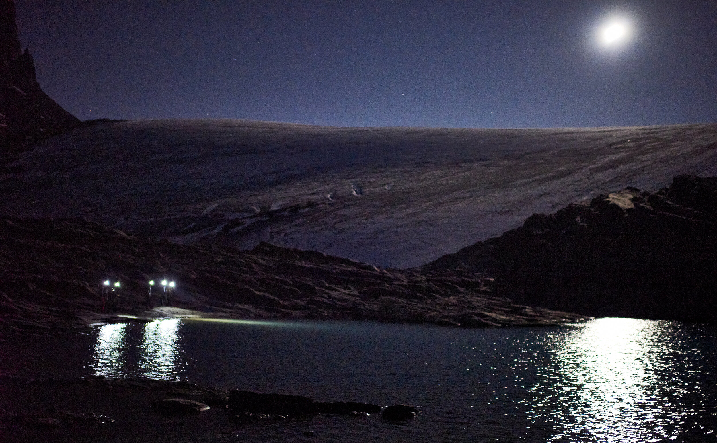 Headlamps Under a Harvest Moon