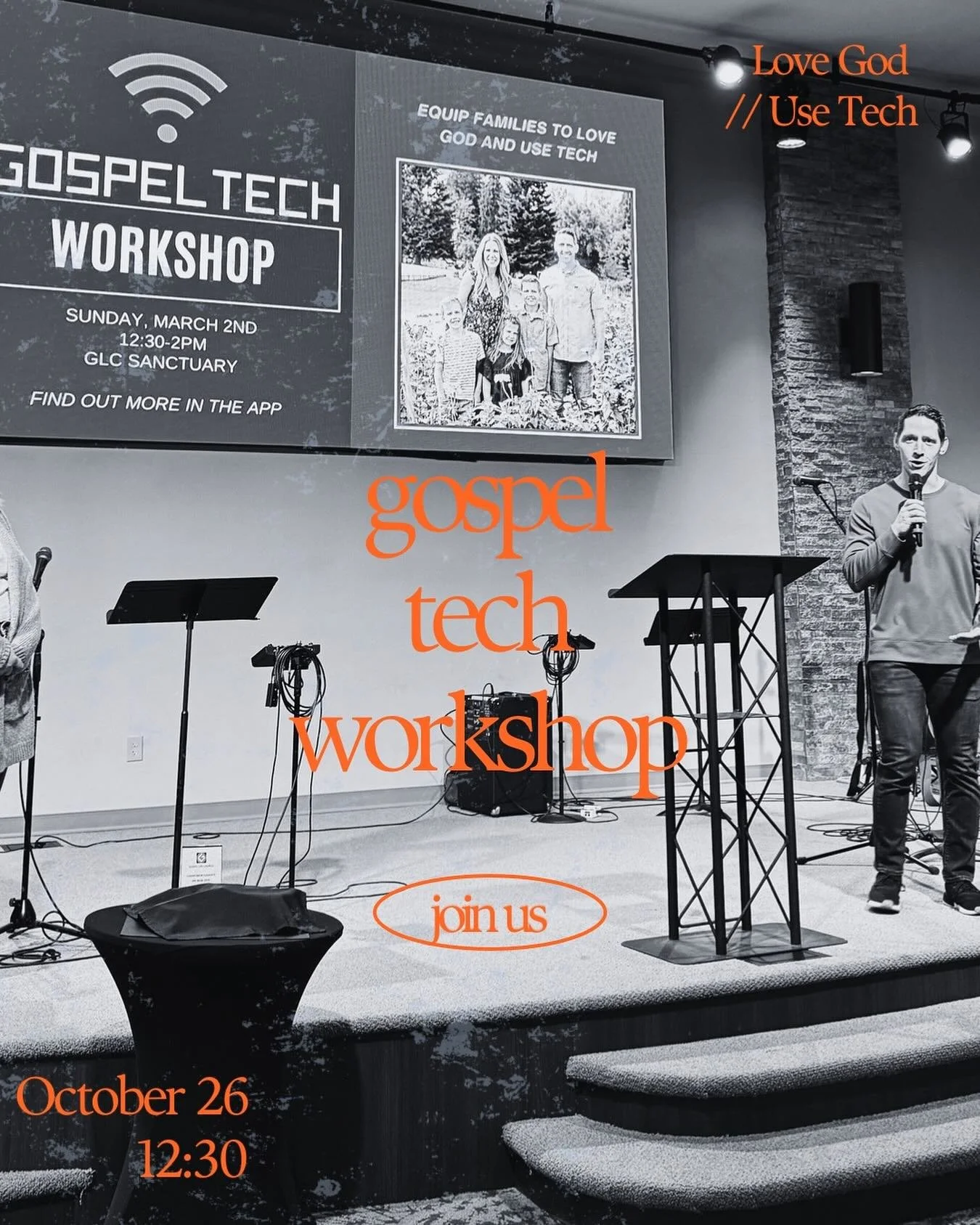 We are hosting a @lovegodusetech workshop THIS SUNDAY at 12:30 following 2nd service in the sanctuary. We hope to see you there!