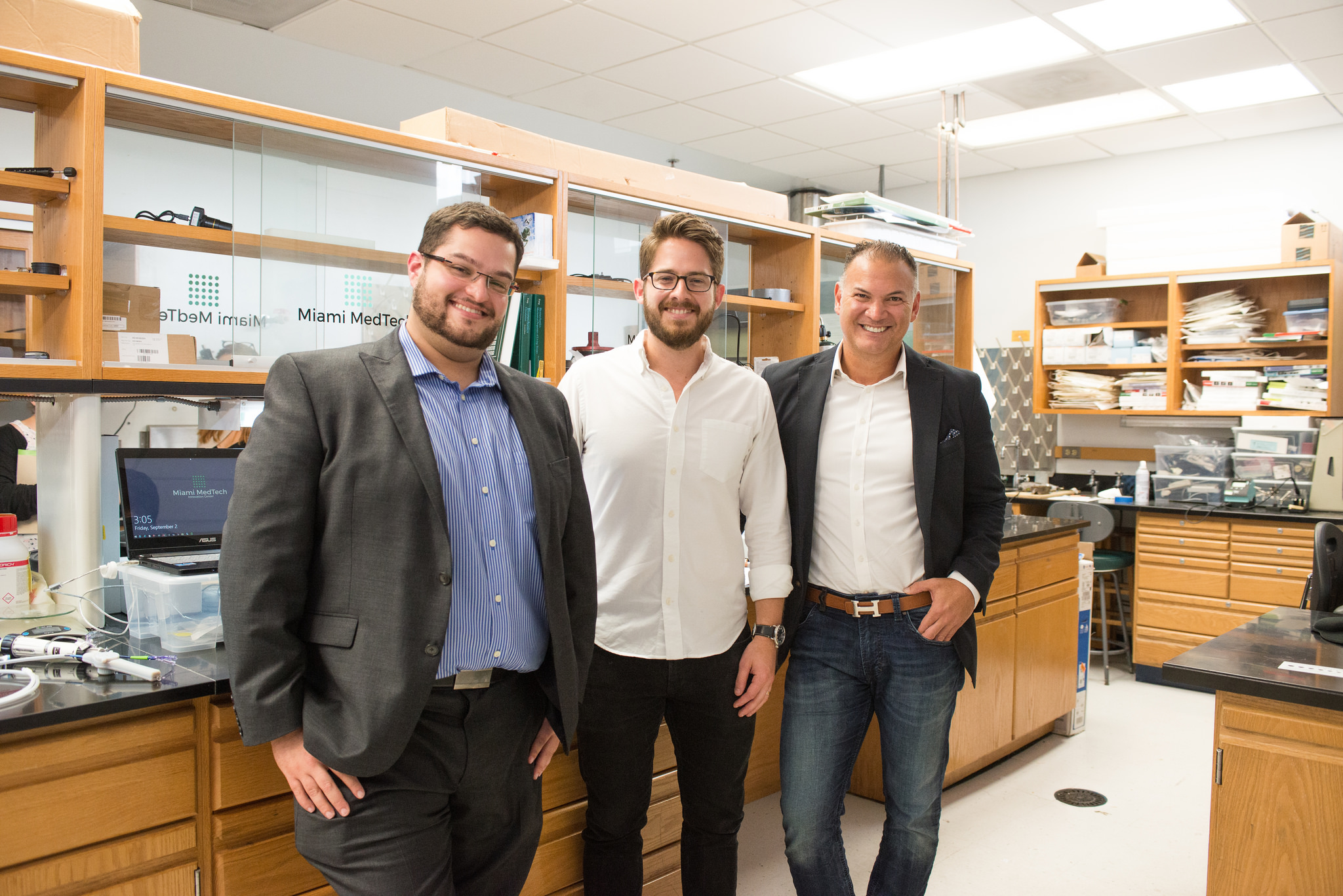 The founding members of Miami MedTech (from left to right): David Knopf, Max Mendez and Dr. Pedro Martinez-Clark.