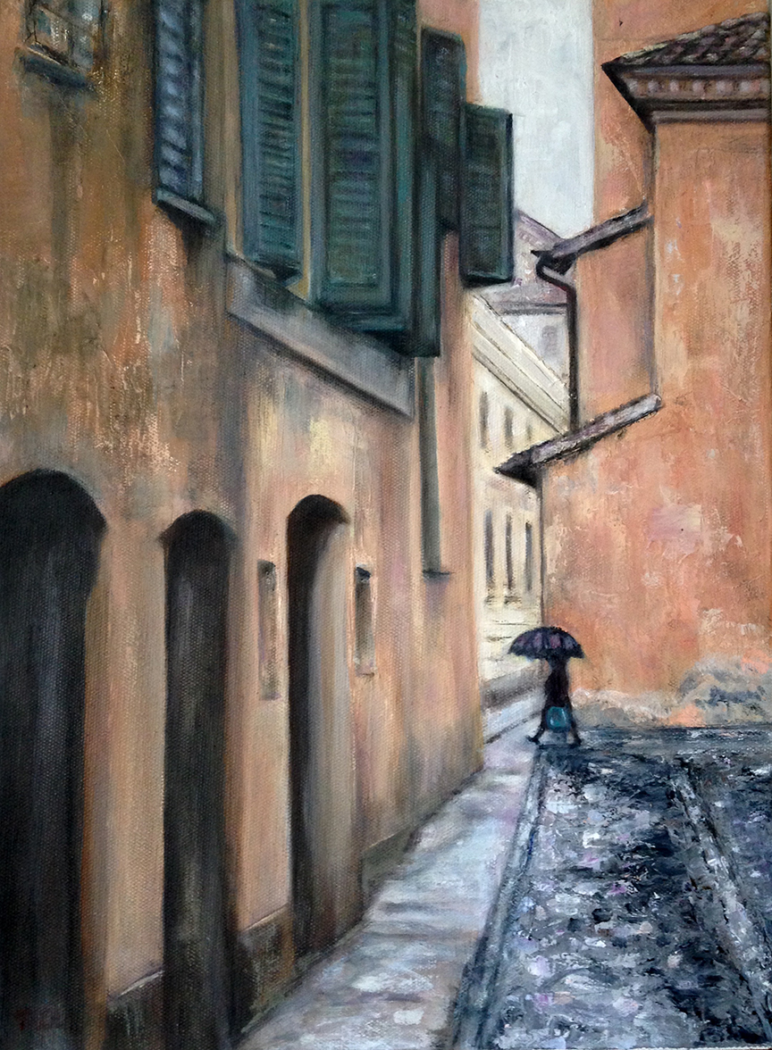 A Walk in the Rain in Modena