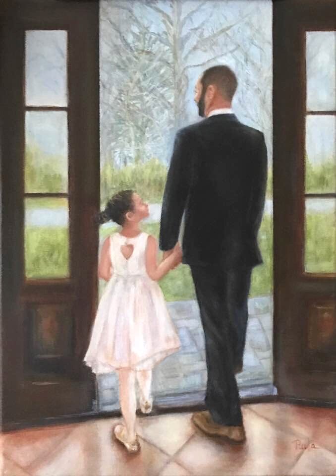  Sunday With Daddy  11 x 14 on canvas 