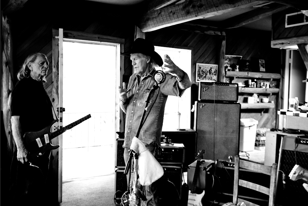 Willie Nelson and Billy-Joe Shaver at the Lakehouse, Bee Cave, T