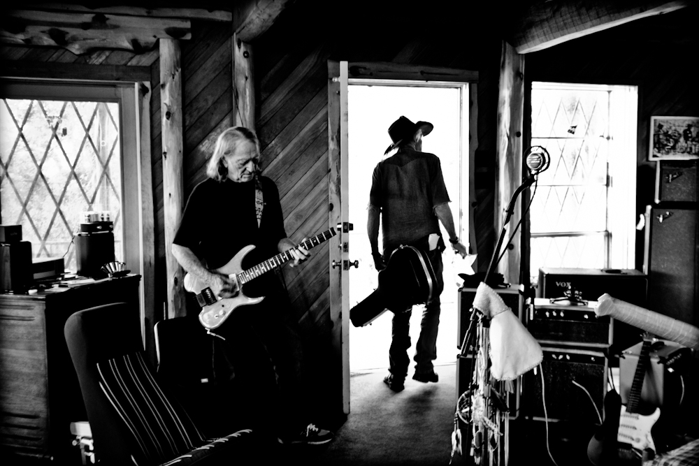 Willie Nelson and Billy-Joe Shaver at the Lakehouse, Bee Cave, T