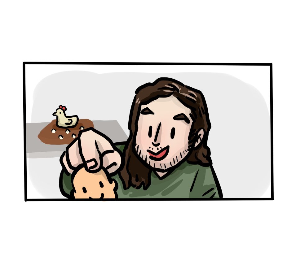 Ross Noble and chickens (@_peiyen)