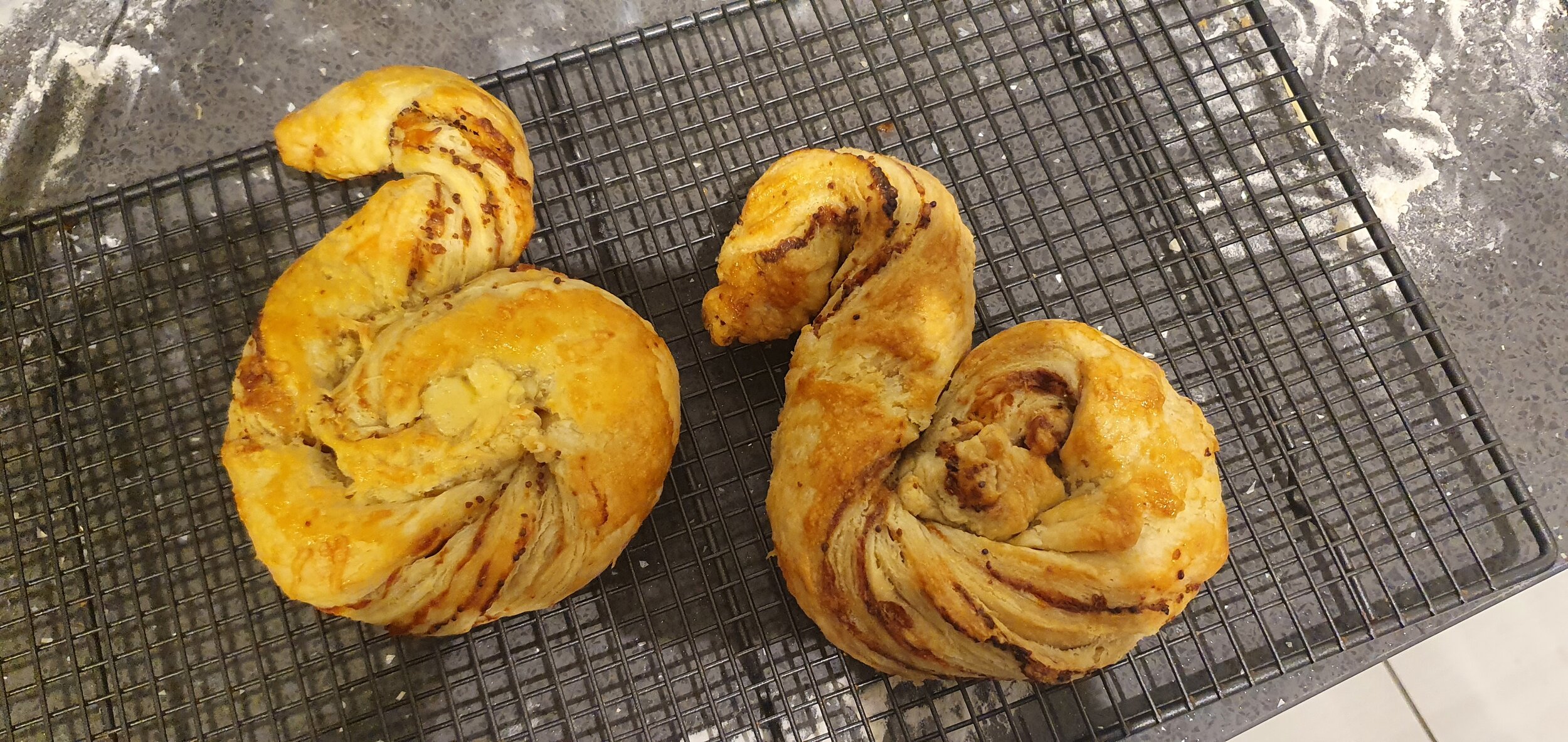 Kate Smith's mustard+cheese pastry swans