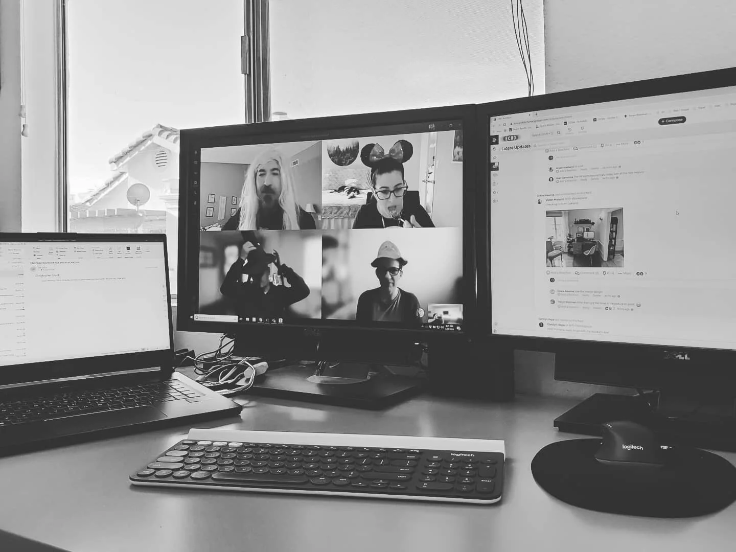 WFH workspace. Take a moment and be silly. :) #hmcarchitects #hmcwfh