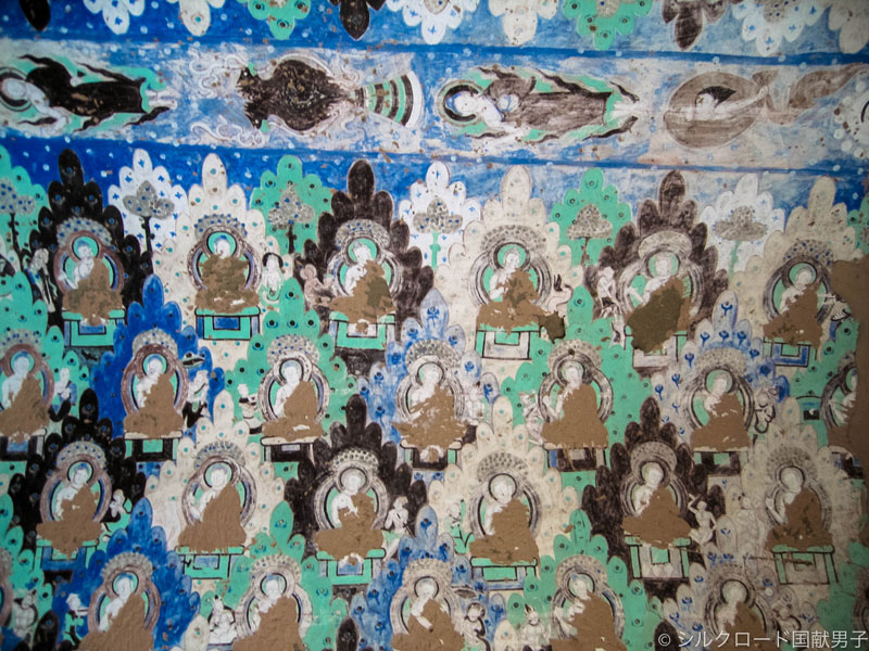 Stripped Mural 'Five-string Biwa' (The 8th cave of the Kizil Grottoes) Photo by Y. Kojima