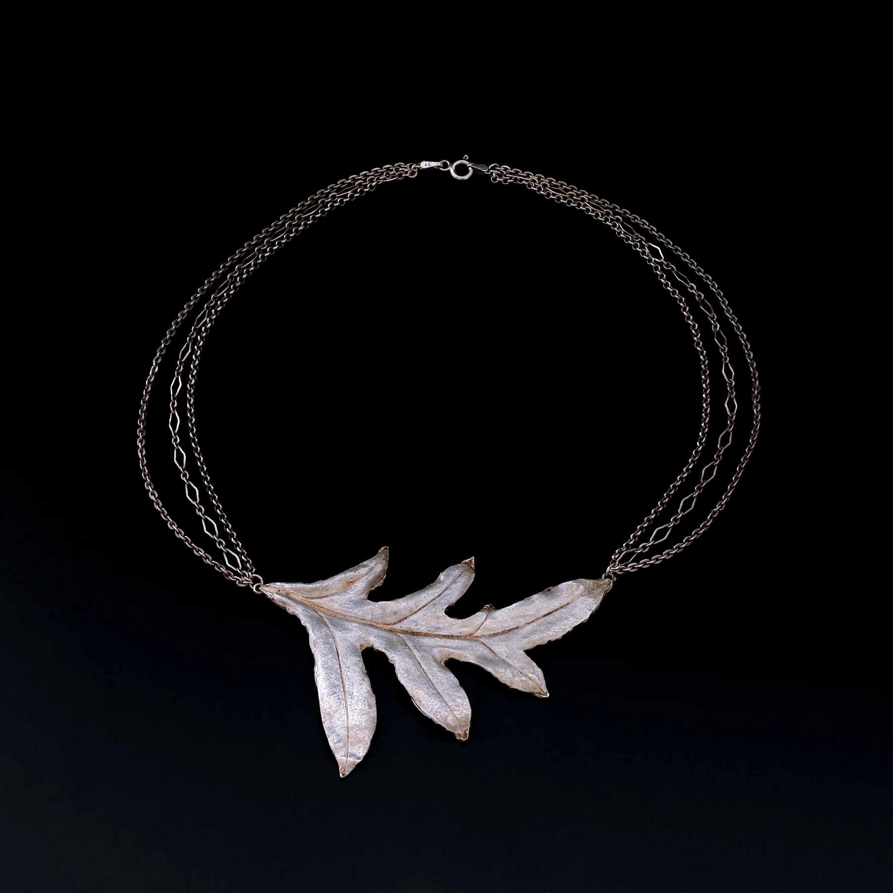Fern Leaf Necklace Recycled Fine Silver Artist's Personal Collection