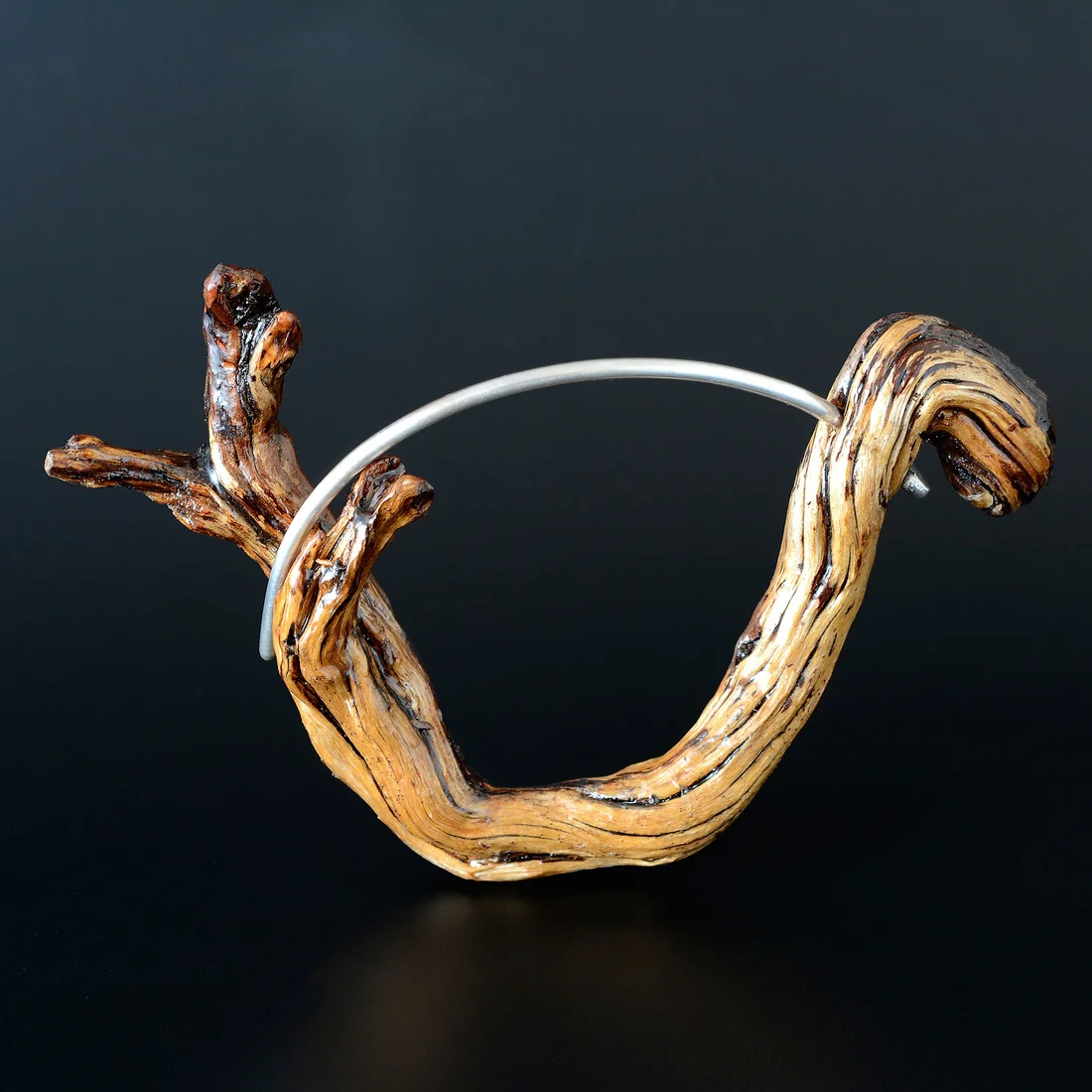 Wood Bangle Bracelet Wood, sterling