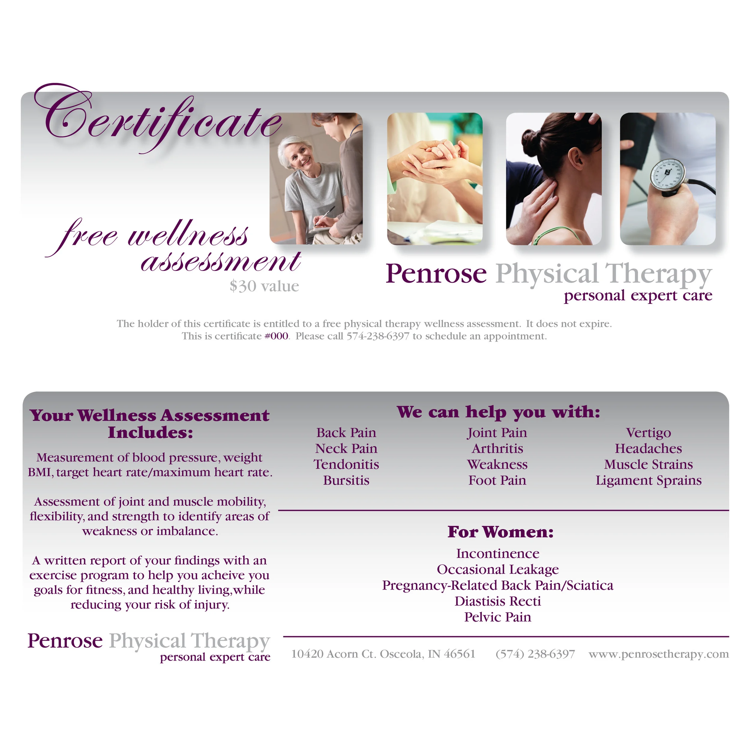 Wellness Assessment Certificate