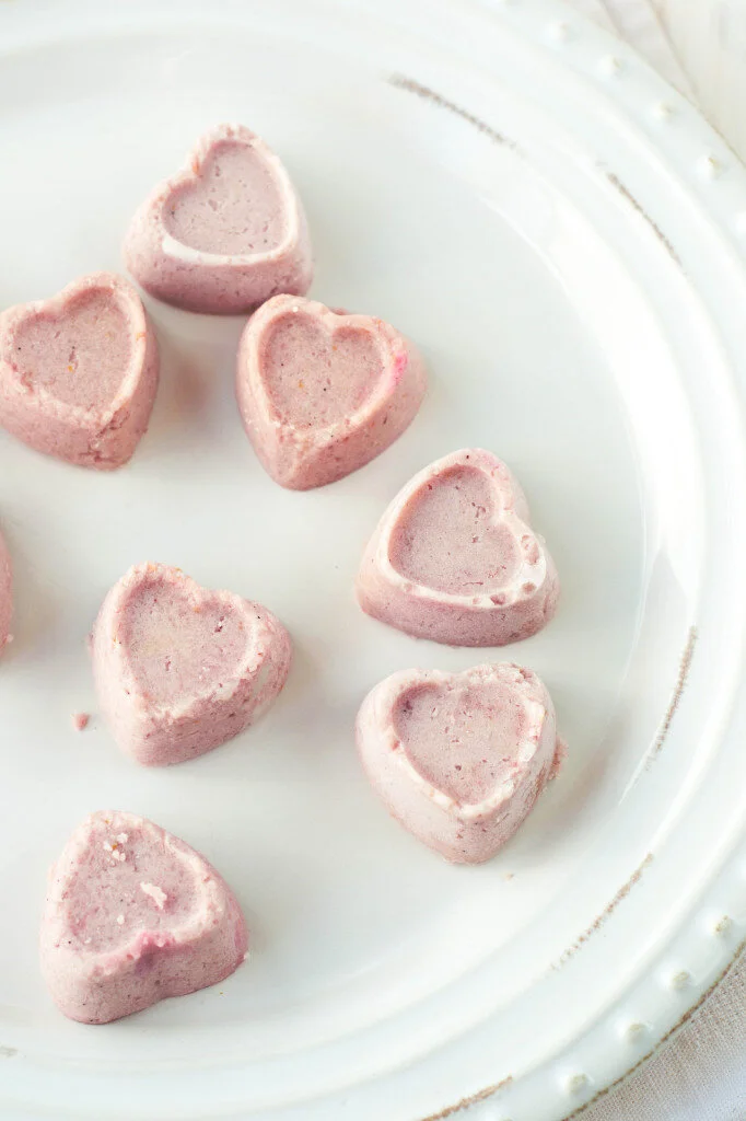 Raw Strawberry Milkshake Hearts