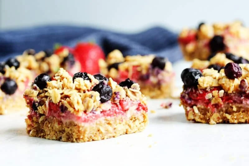 Red White &amp; Blueberry Crumb Bars