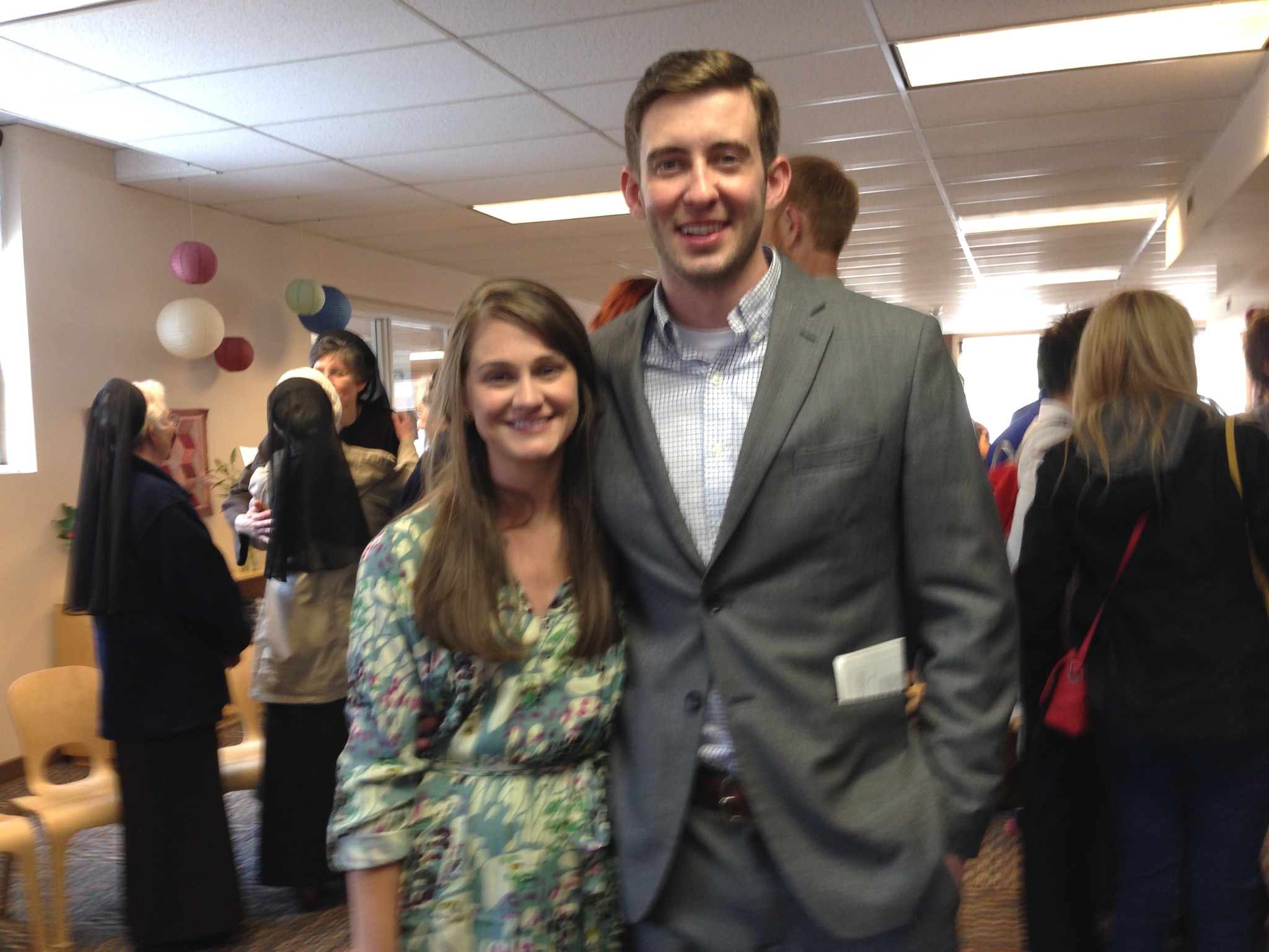 It's a blurry photo, but this is my husband celebrating with me after I received my diploma.