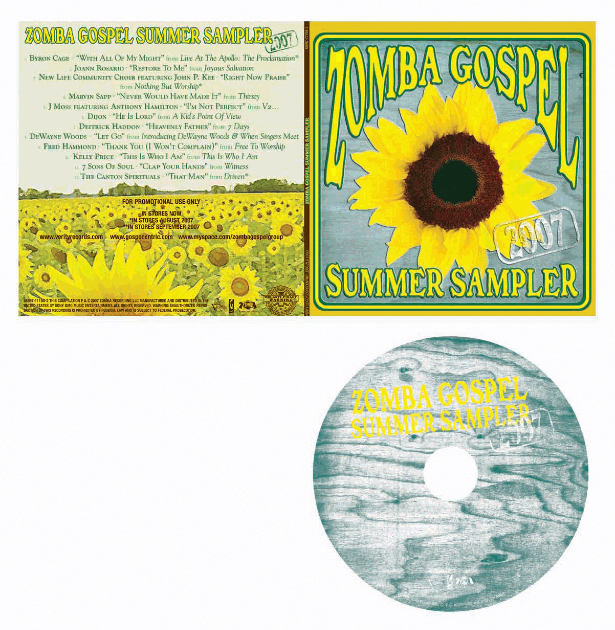 CD single packaging/Zomba Gospel Summer Sampler