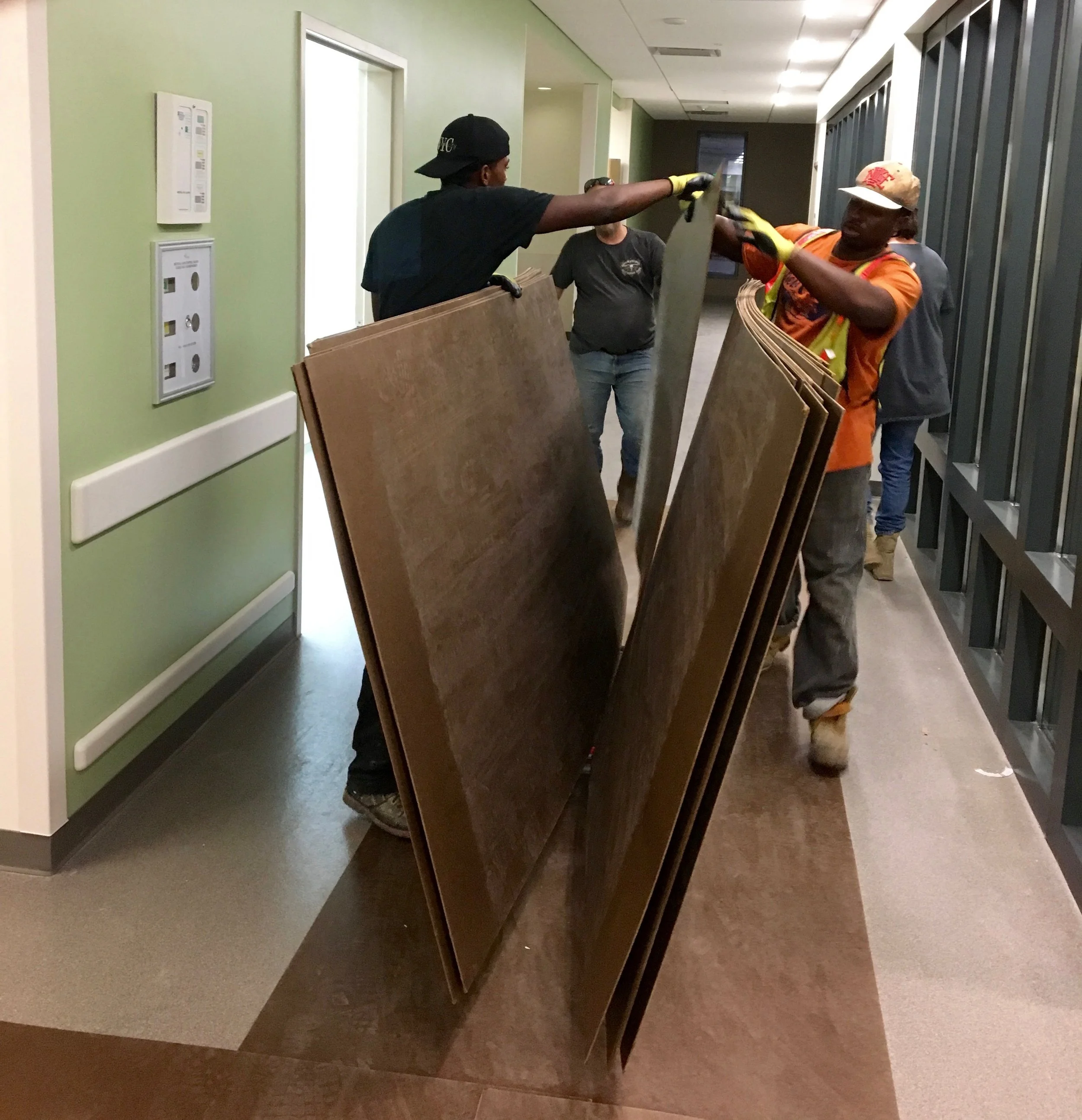 Laying down masonite