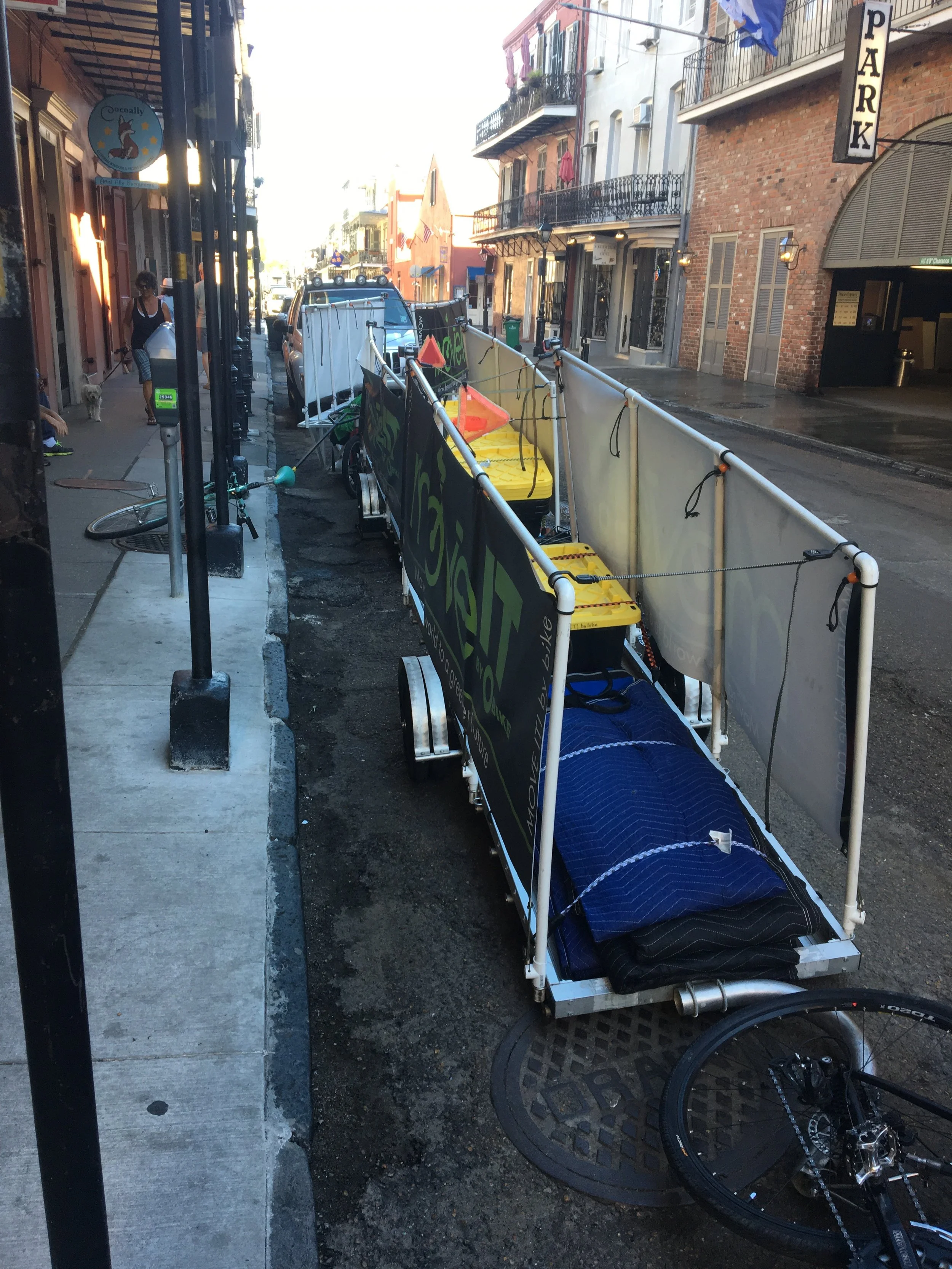 We got to the location early in the AM and so found some parking spots open. On the second trip these spots were taken so we parked on the sidewalk across the street.