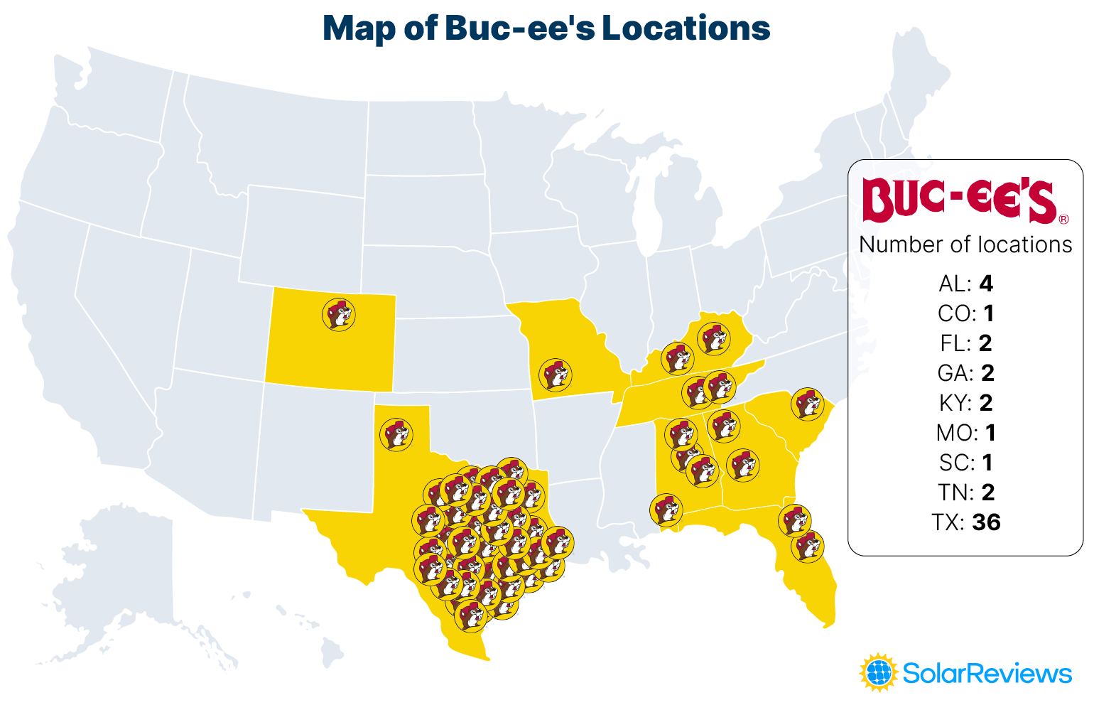 map of buc-ee's locations