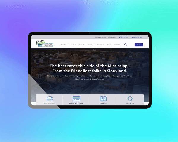 Sioux Valley Community Credit Union website design