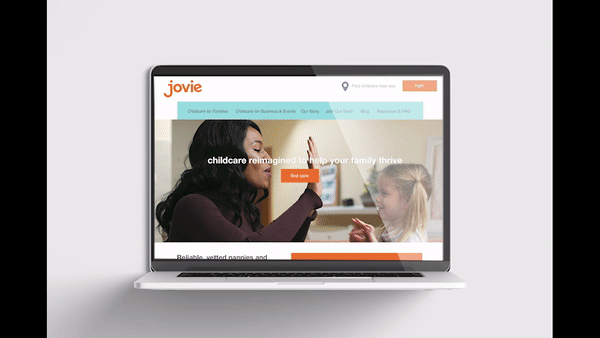 Jovie.com Childcare web design and branding