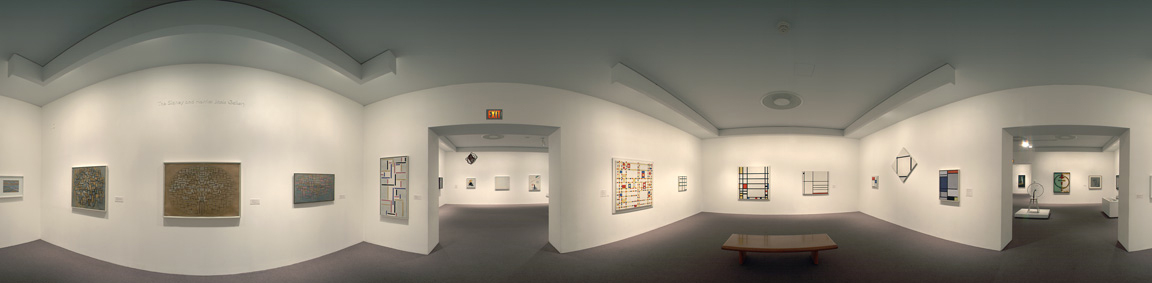 Works by Piet Mondrian, on view at the Museum of Modern Art, NYC. 