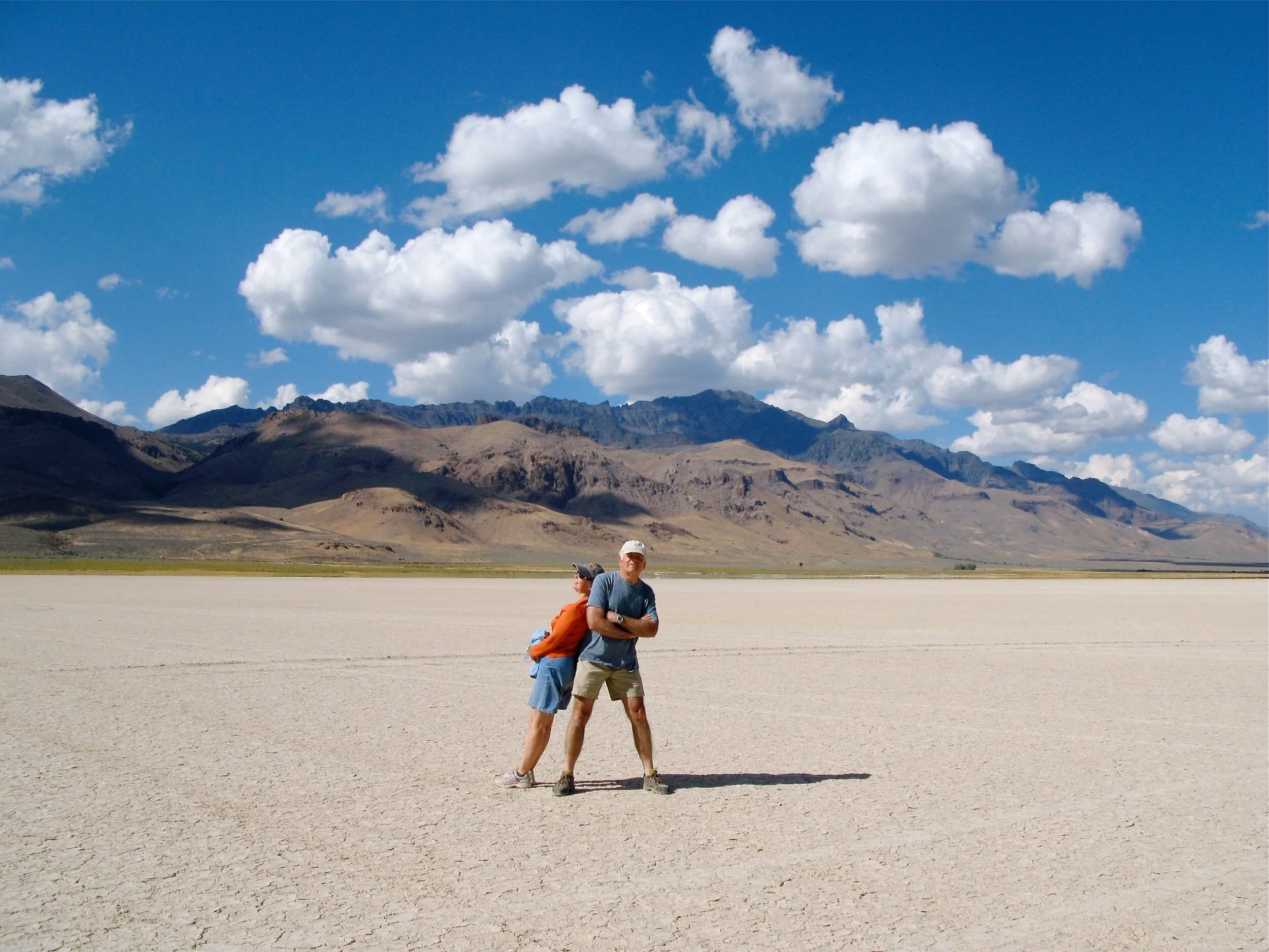 Someone to lean on. Ray and I in the Alvord Desert.