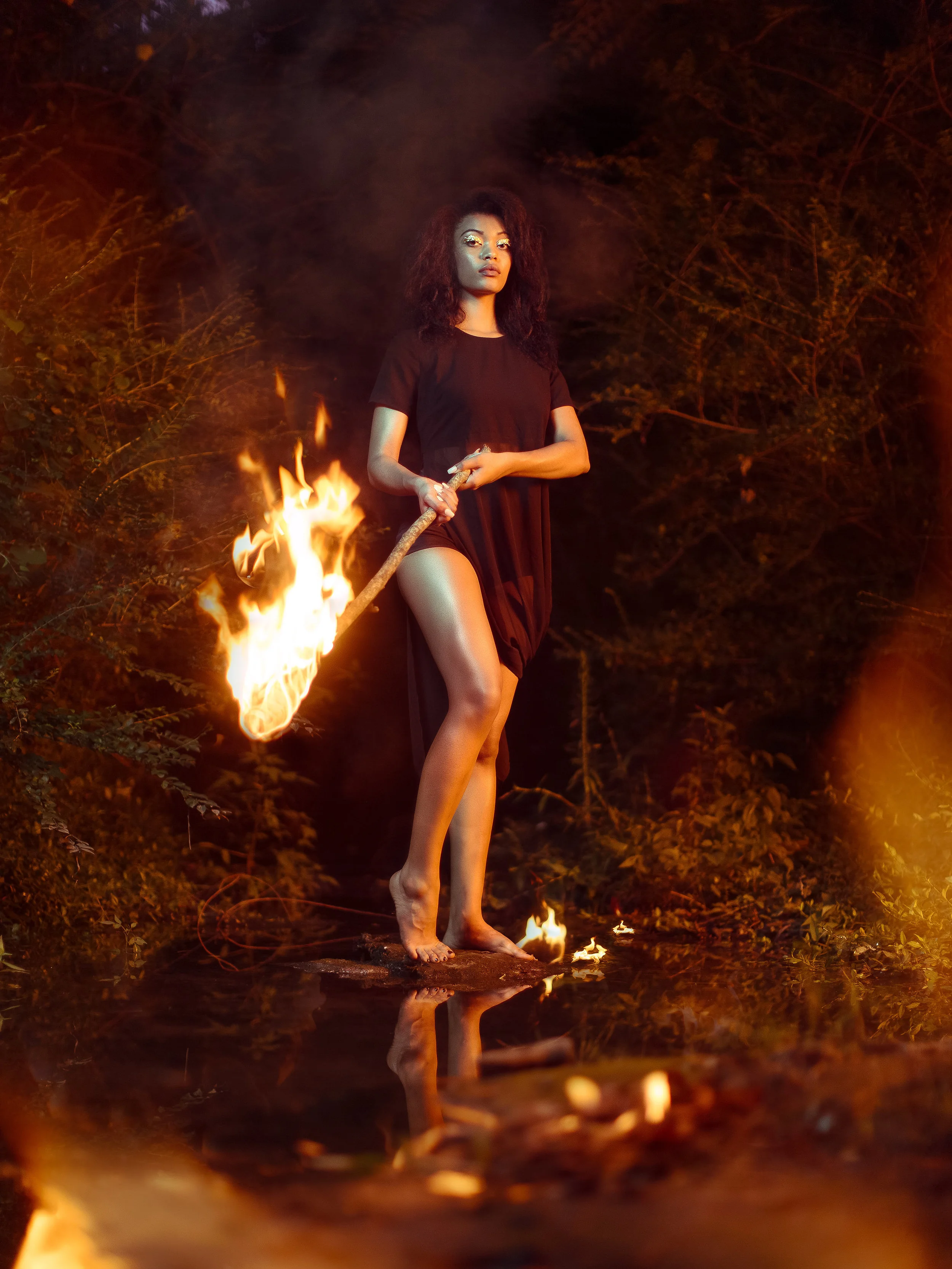 Holy Fire. Atoning for light of the powerful Sun. She is the keeper of heat and harmony. Lighting the path to the unknown with the golden torch of destiny. She drives out fear and worry and brings confidence radiates from her skin. She burns through the night as a constant bright sign of what is to come. 
