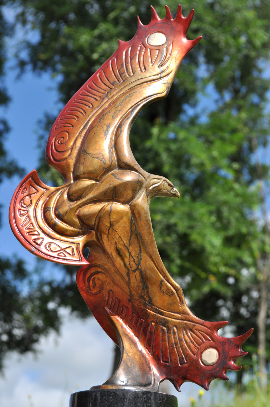 Bronze Eagle Sculpture by John Maisano