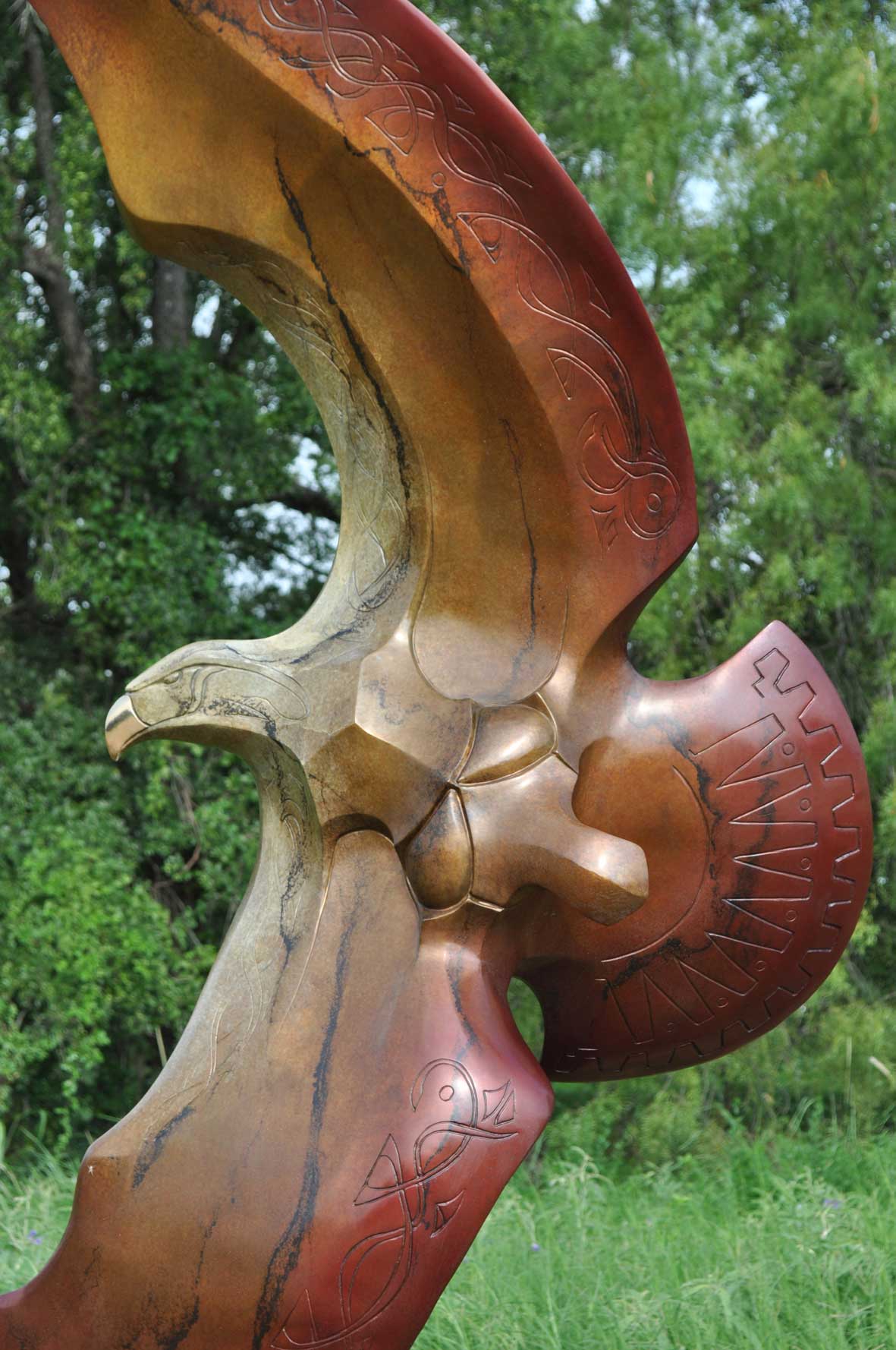 Bronze Eagle Sculpture by John Maisano