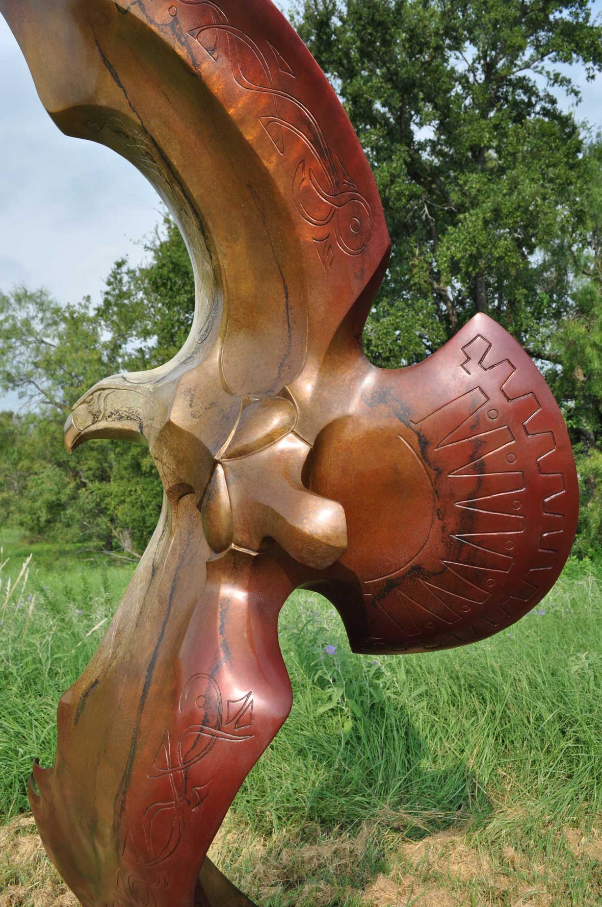 Bronze Eagle Sculpture by John Maisano