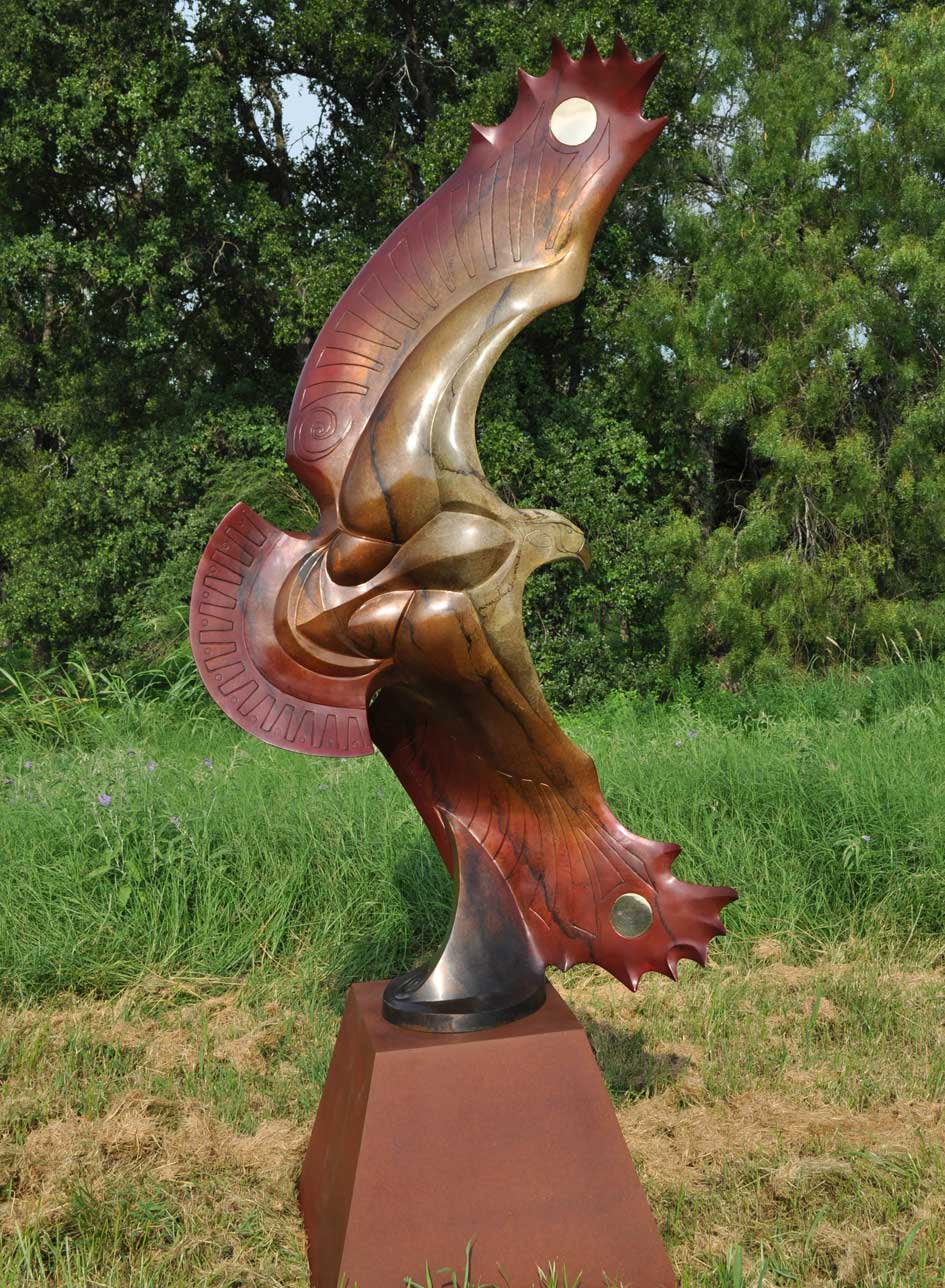 Bronze Eagle Sculpture by John Maisano