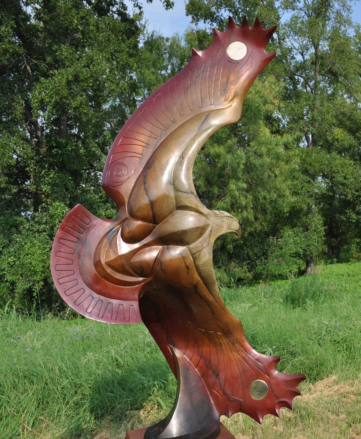 Bronze Eagle Sculpture by John Maisano