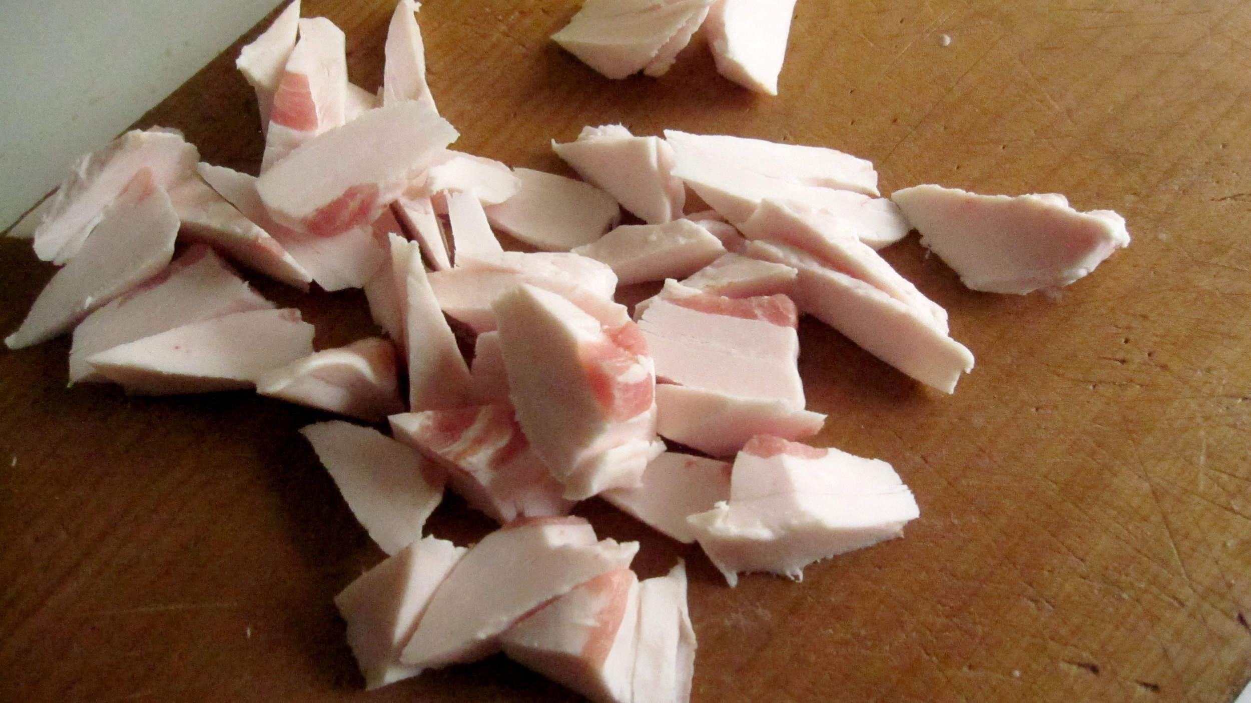 Diced back fat