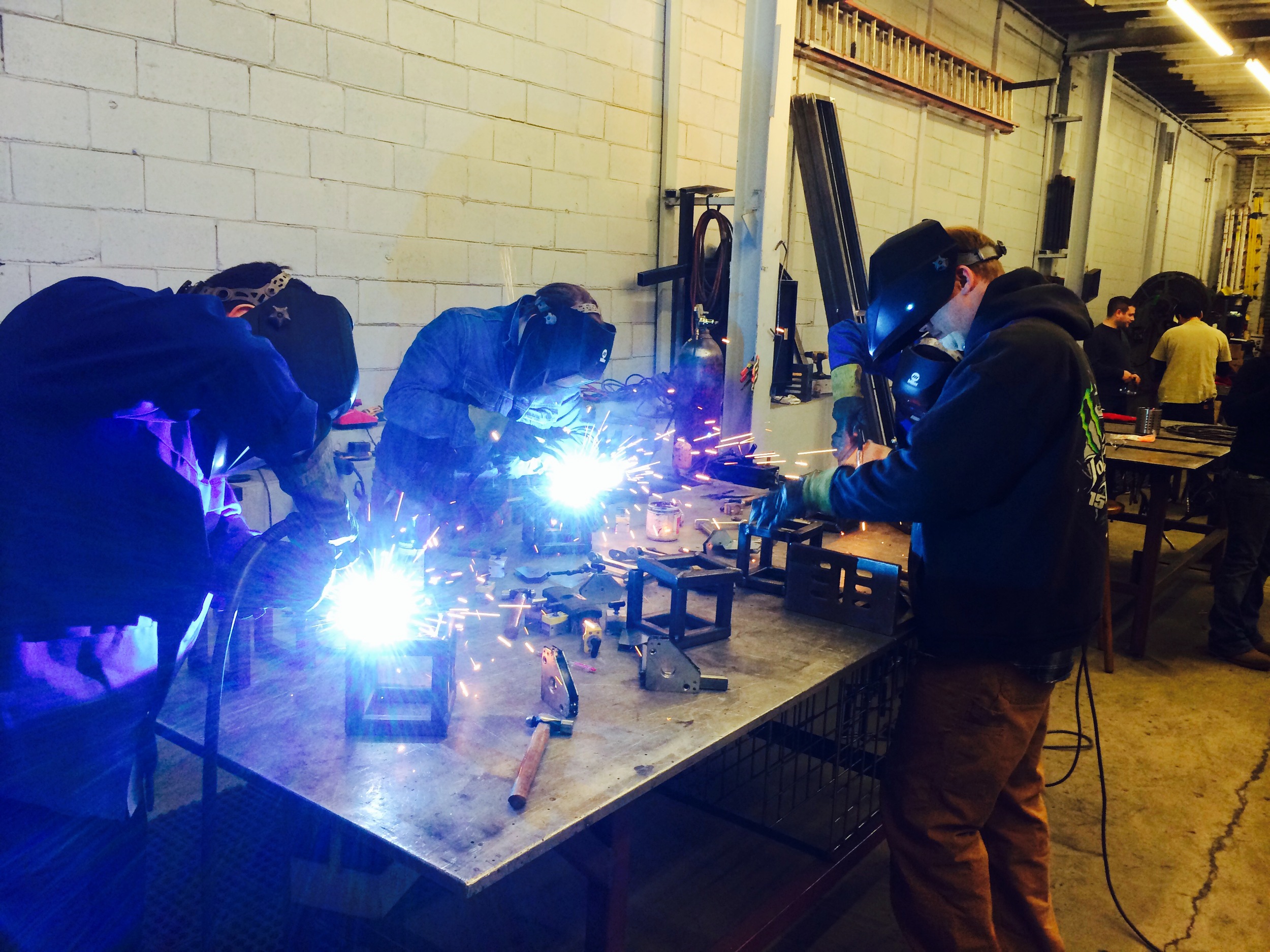 Mig Welding Students