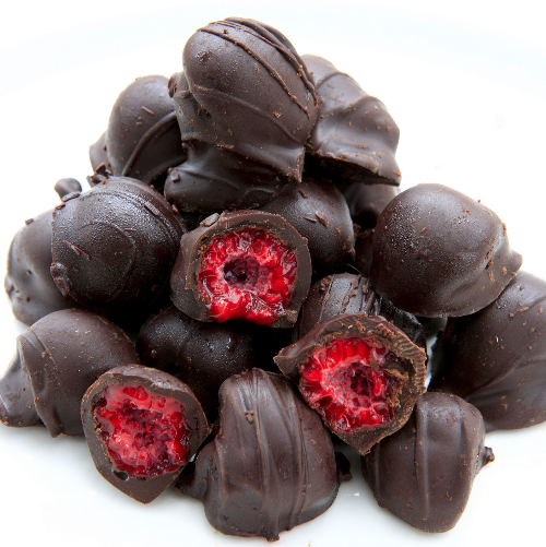 Chococlate Covered raspberries - the most supreme marketing tool!  