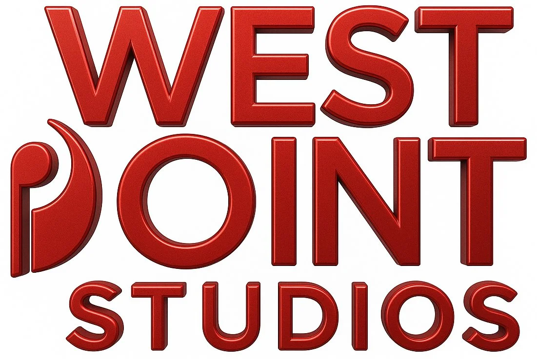 Logo of West 11th Street Studios in bold red 3D block letters.