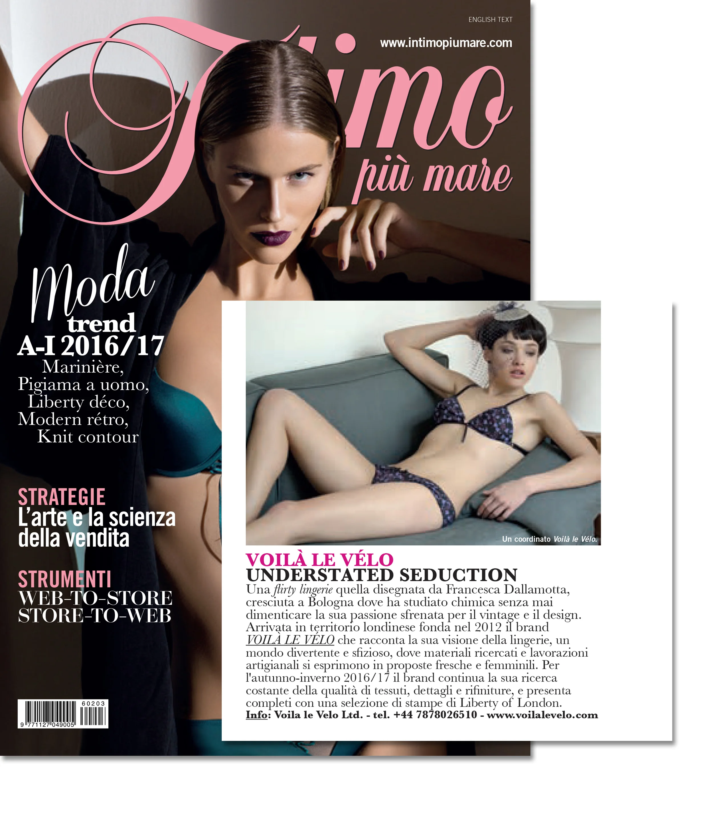 Nice coverage from Intimo più Mare, popular Italian intimate mag.
