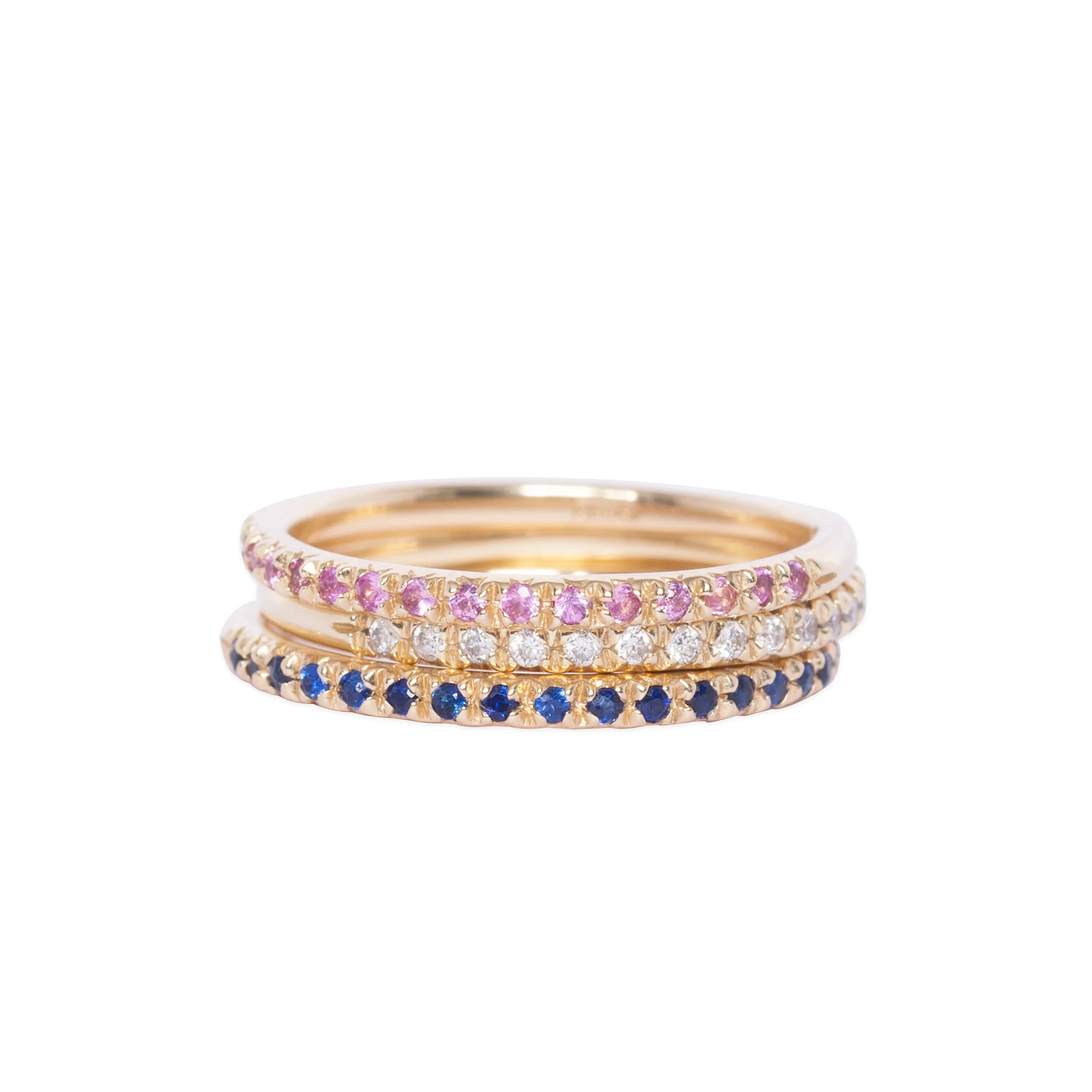 Gold and Sapphire Eternity Ring Stack