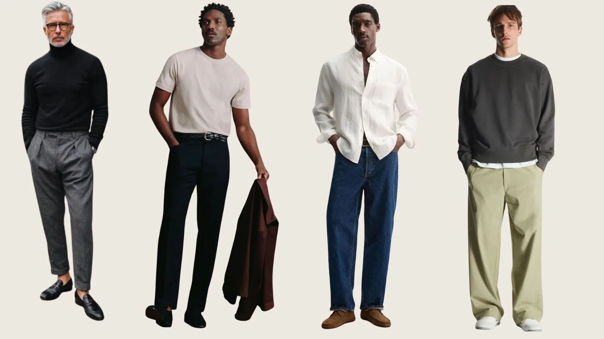 Examples of a coherent casual menswear style script.