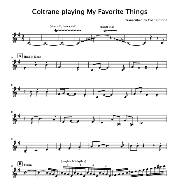John Coltrane — My Favorite Things (C)