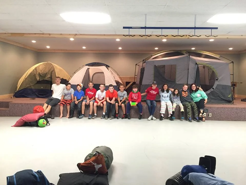 Sometimes the weather doesn't cooperate with us, so we have to have camp-ins! Still so much fun and much closer to the bathrooms!