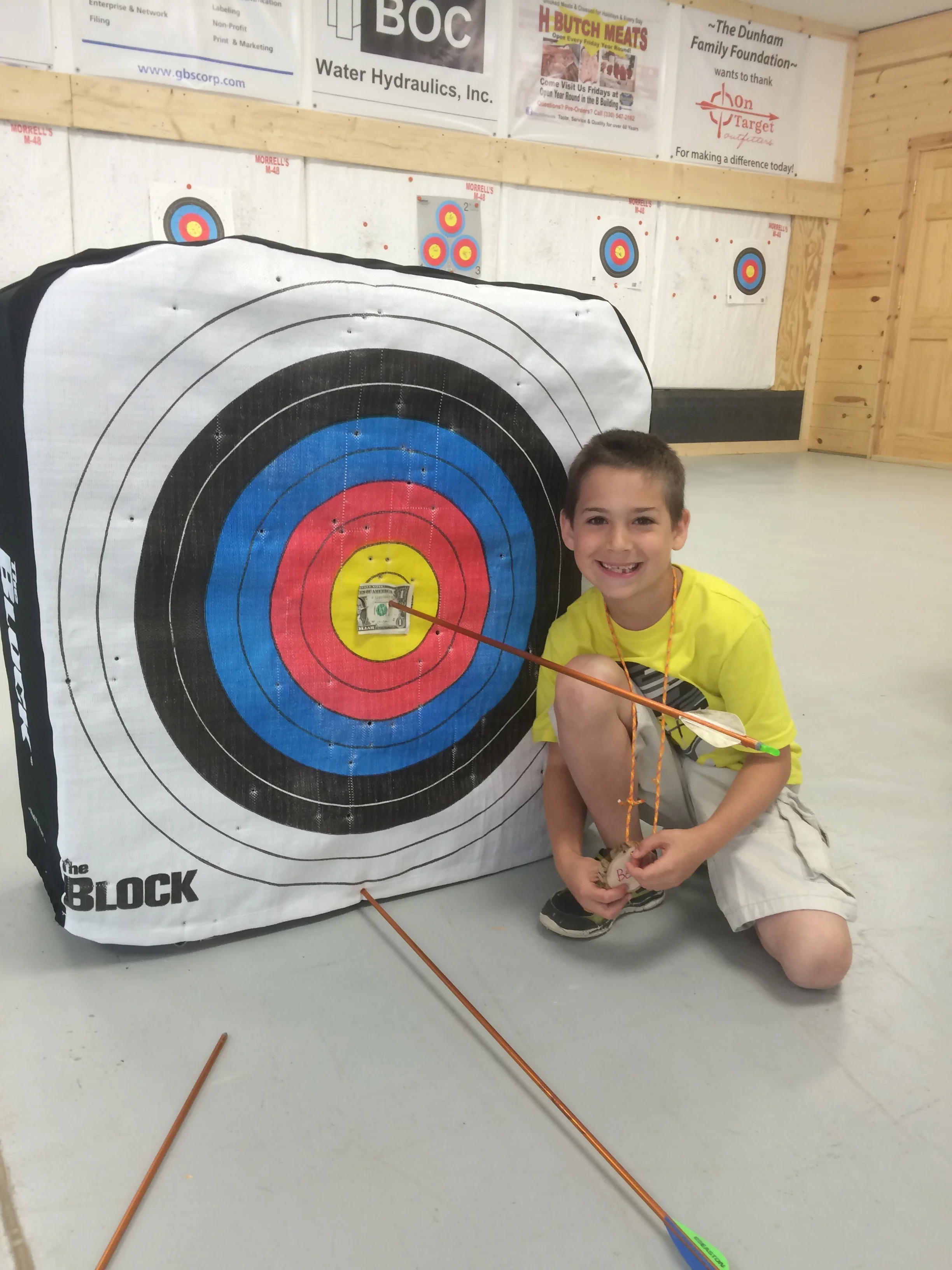 Campers get the win tons of prizes in Introduction to Archery, including money and candy!!