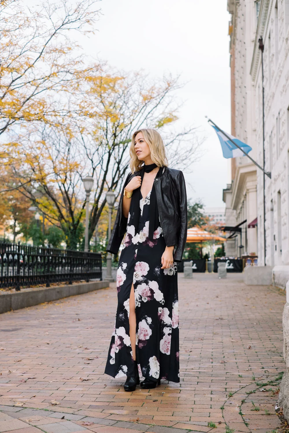 dark floral dress